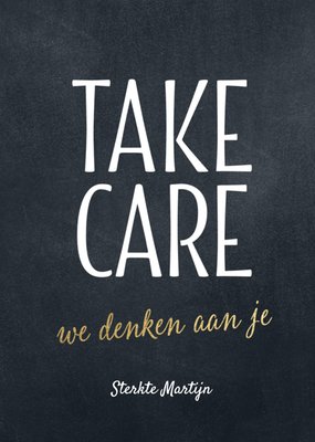 We Denken Aan Je Donkere Achtergrond Typografisch Sterkte Kaart