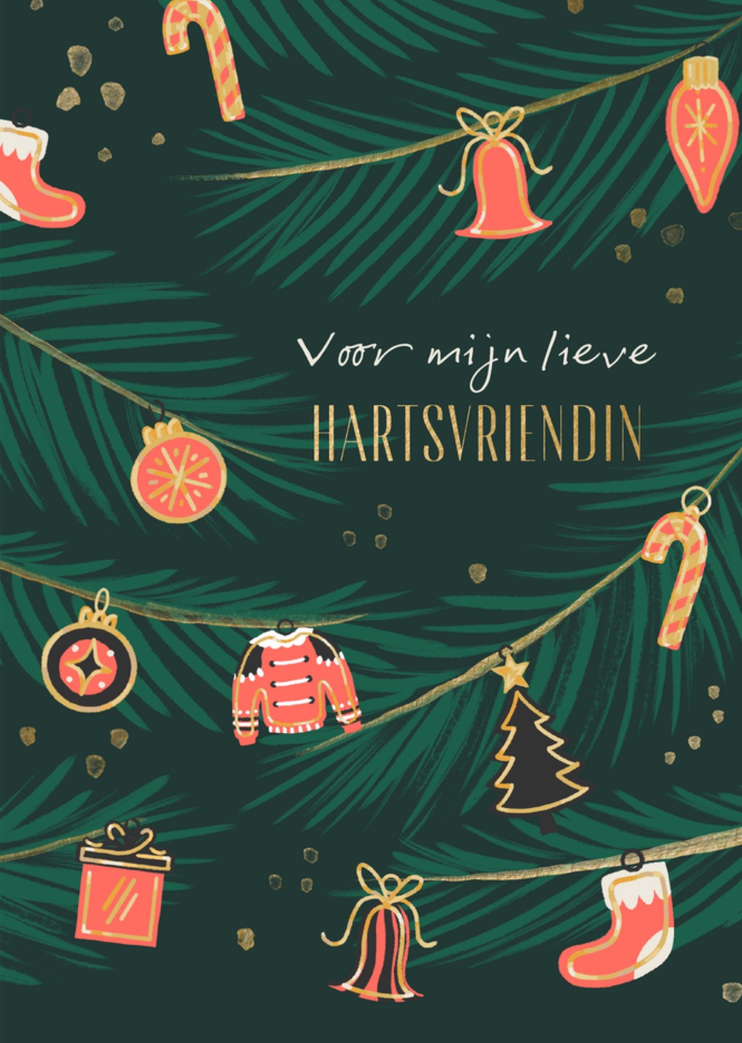 Kerstkaart Hartsvriendin Decoratie Greetz