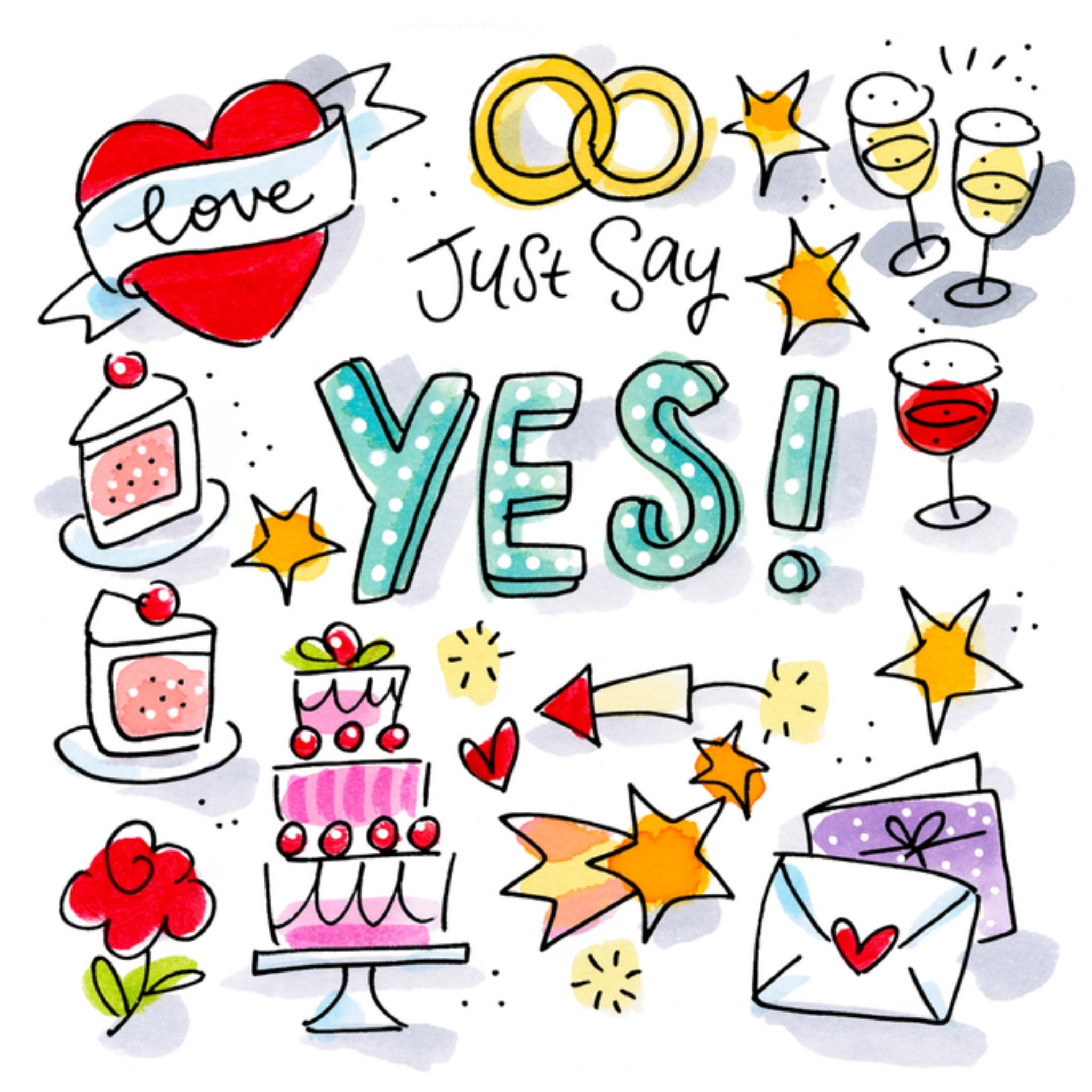 Huwelijkskaart Just say yes Vierkante Kaart Blond Amsterdam