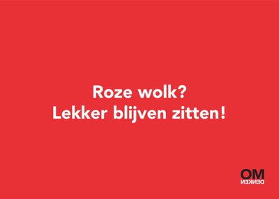 Omdenken | Geboortekaart | Roze wolk