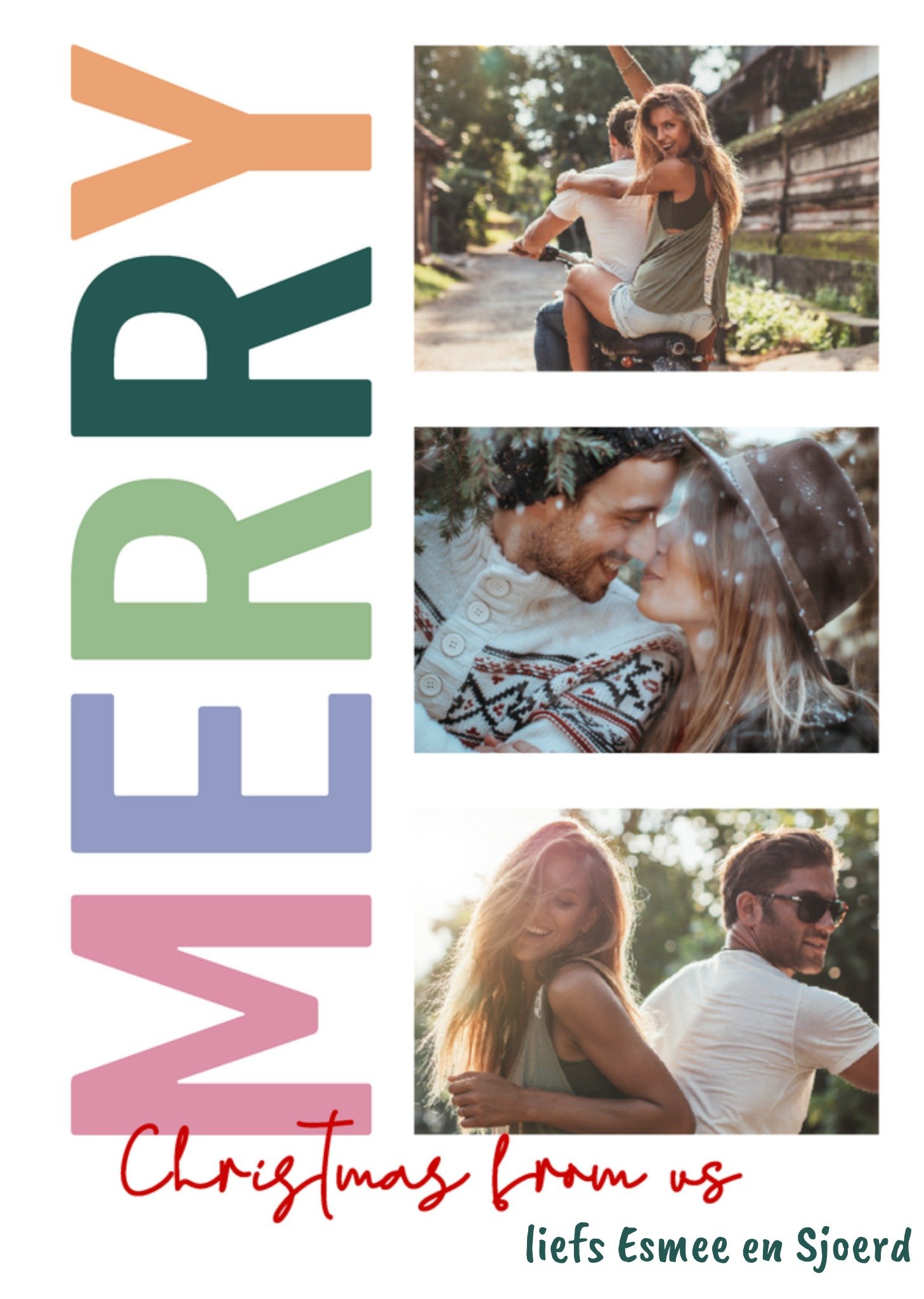 Kerstkaart Van ons Met naam en fotos Greetz