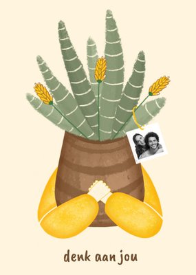 Denk Aan Jou Geïllustreerd Plant Foto Upload Kaart