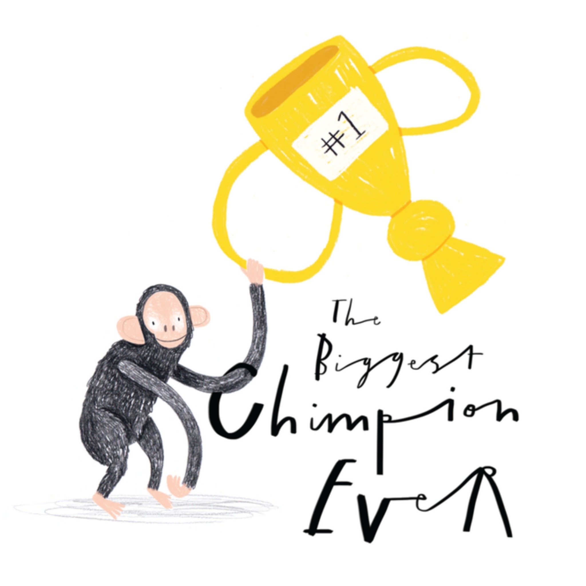 Greetz Verjaardagskaart aap trofee Vierkant