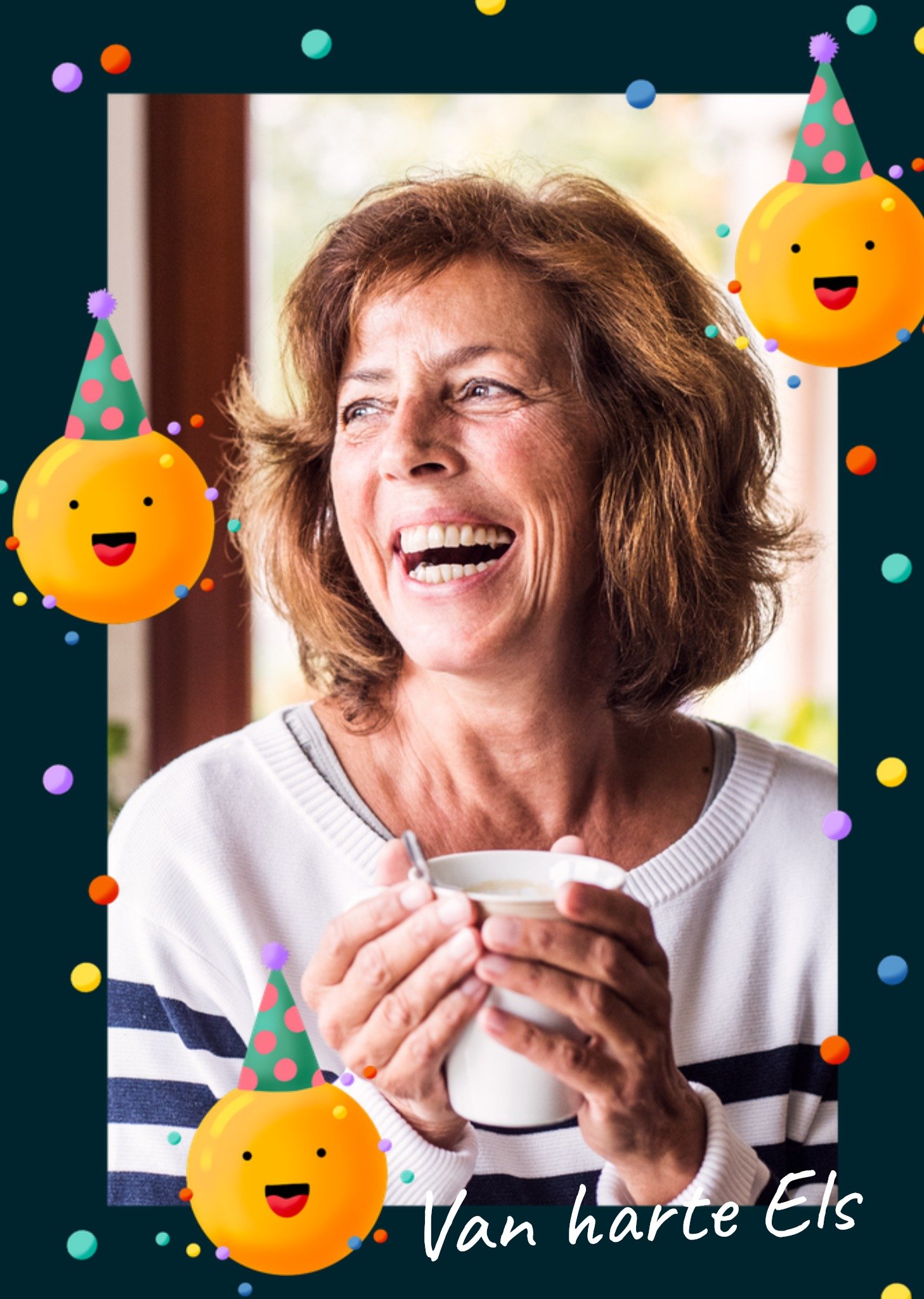 Verjaardagskaart Van Harte Els Fotokaart Aanpasbare tekst Kaart Greetz