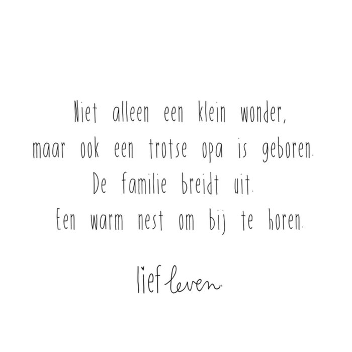 Lief Leven | Geboortekaart | Opa