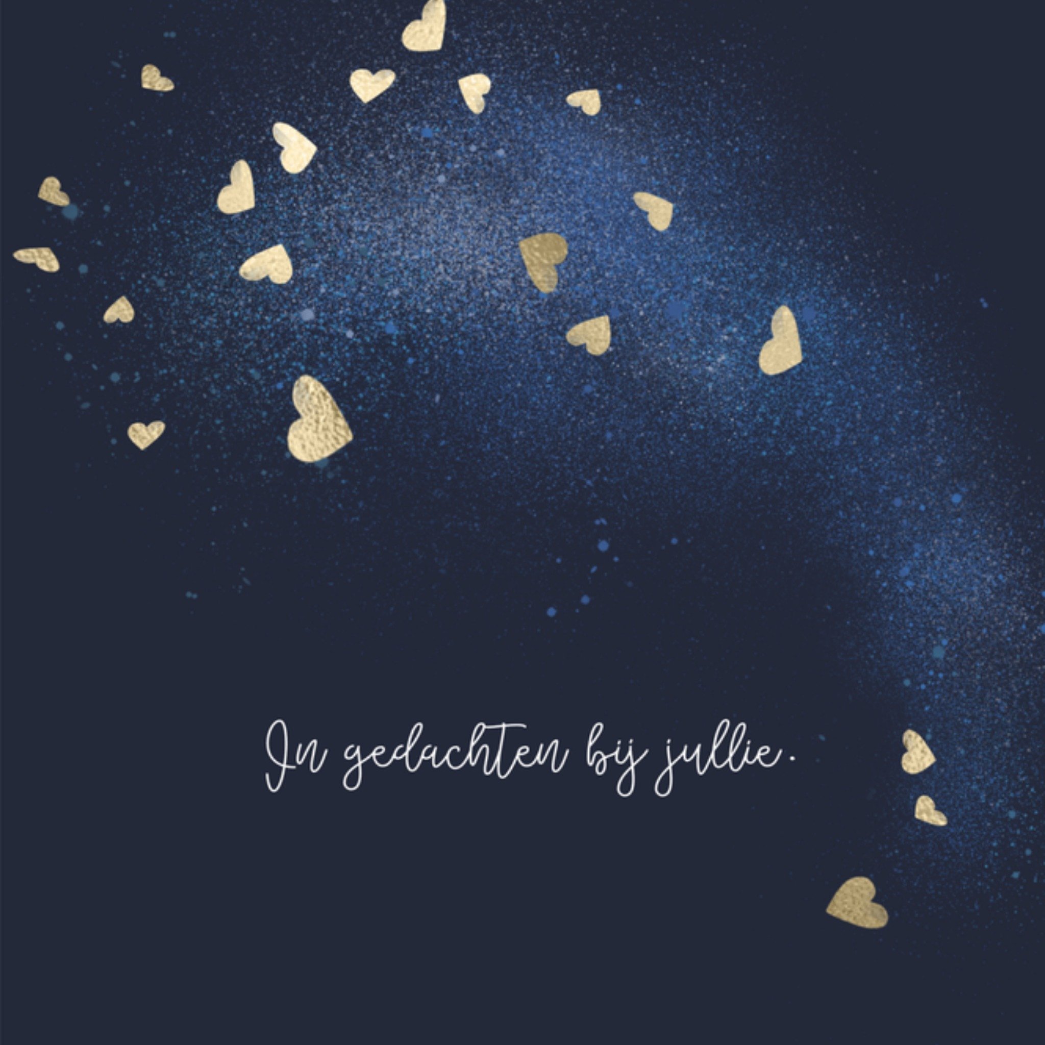 Condoleancekaart In gedachte bij jullie Vierkante Kaart Luckz