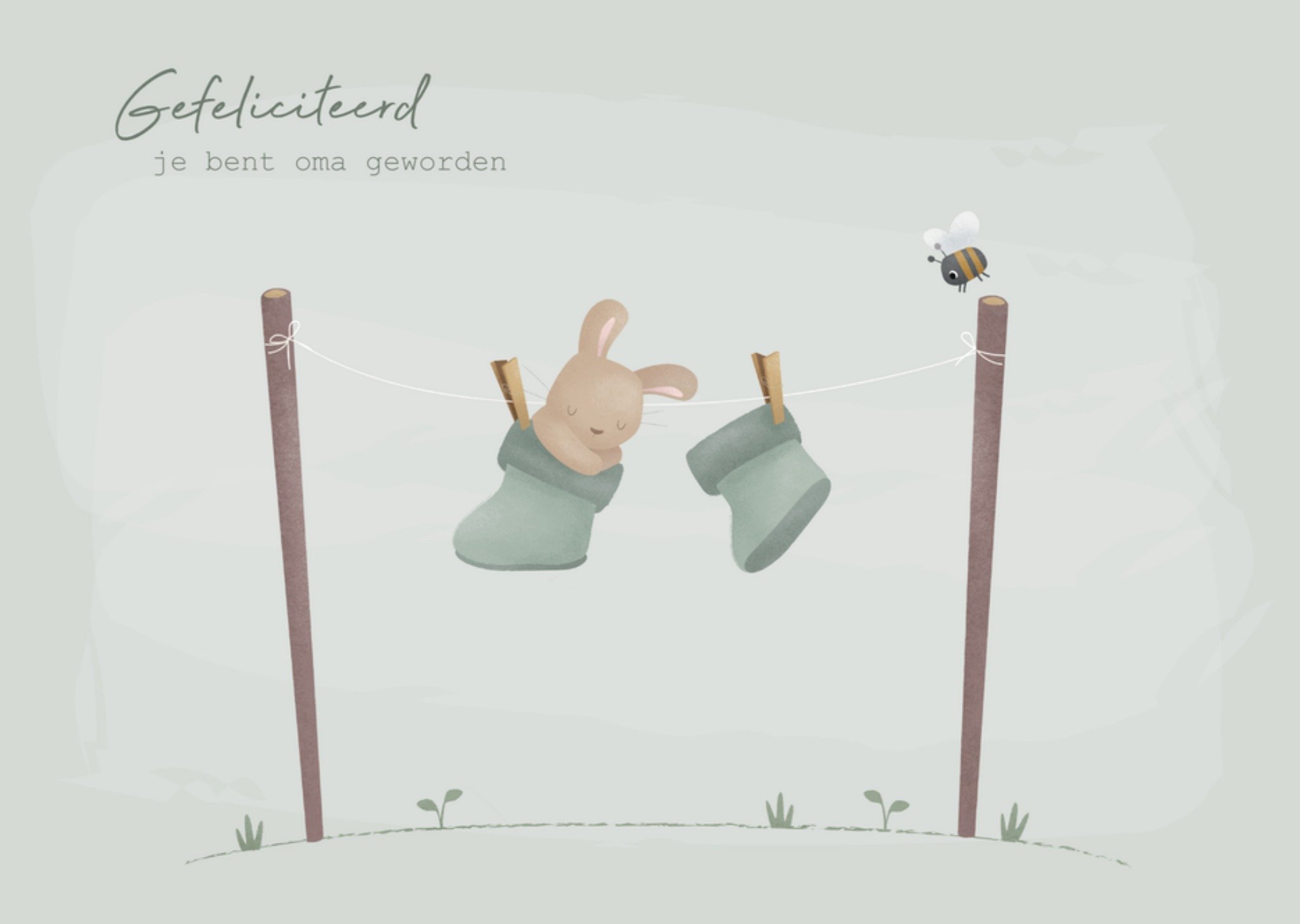 Geboortekaart Oma Groen Kaart Little Dutch