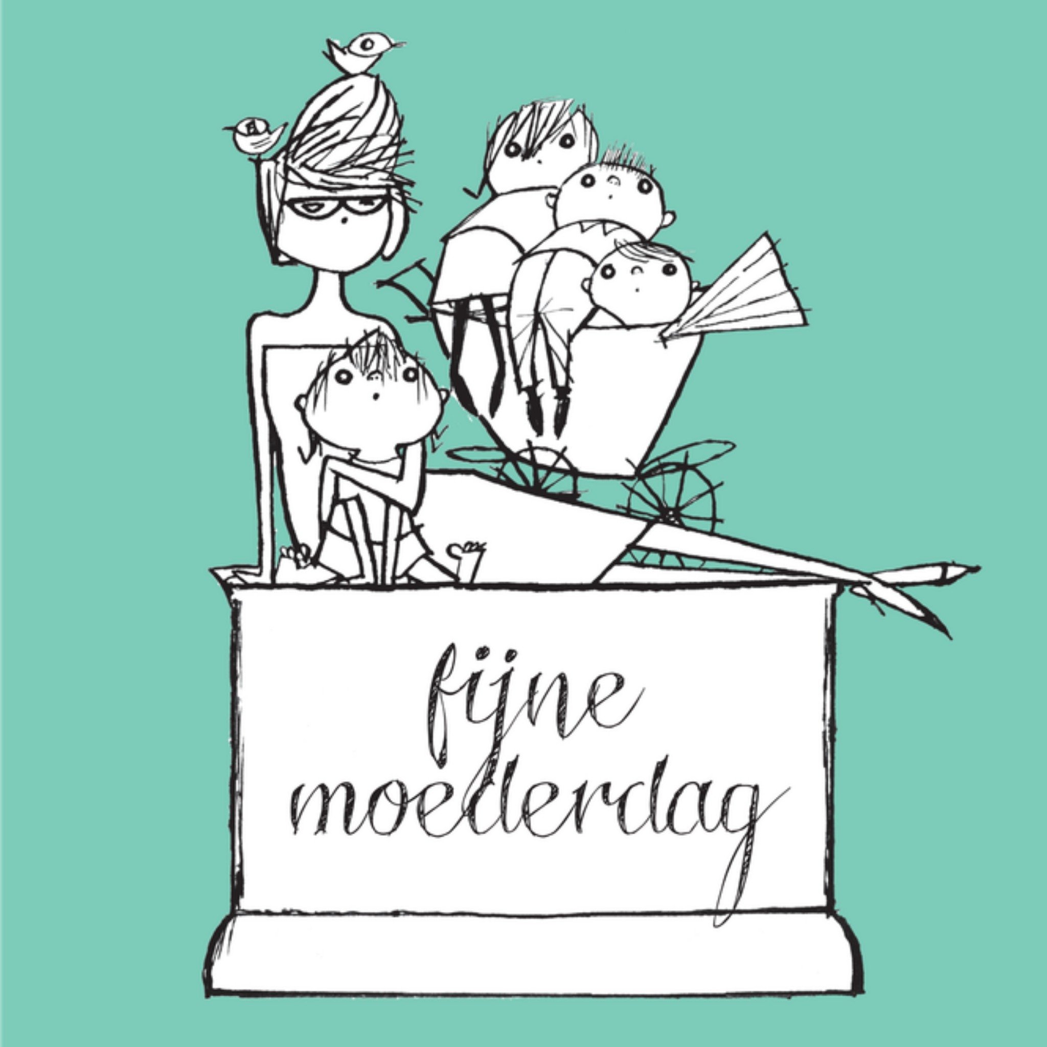Moederdagkaart Schetsen Vierkante Kaart Fiep Westendorp