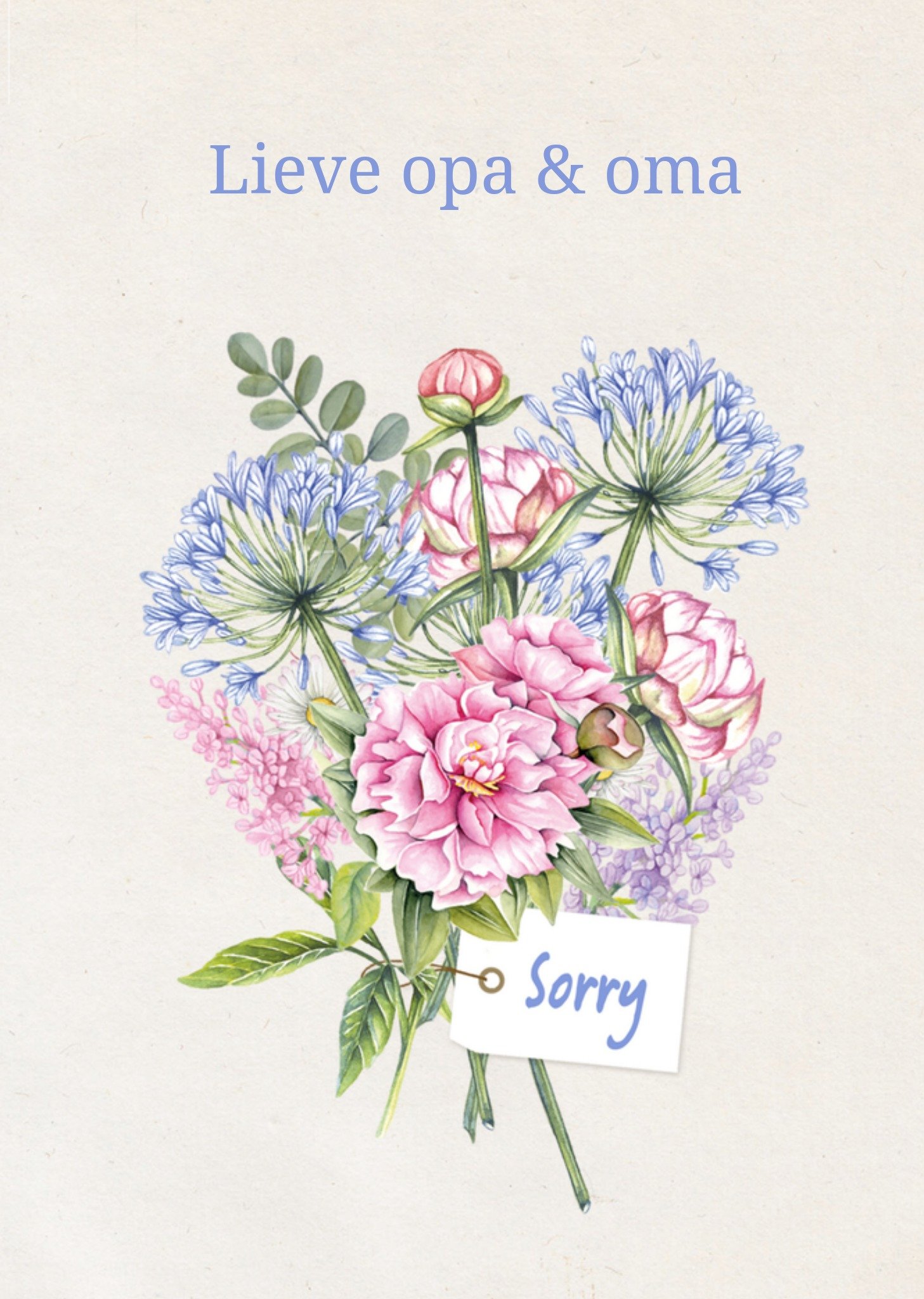 Sorry kaart Opa en Oma Bloemen Kaart TMS