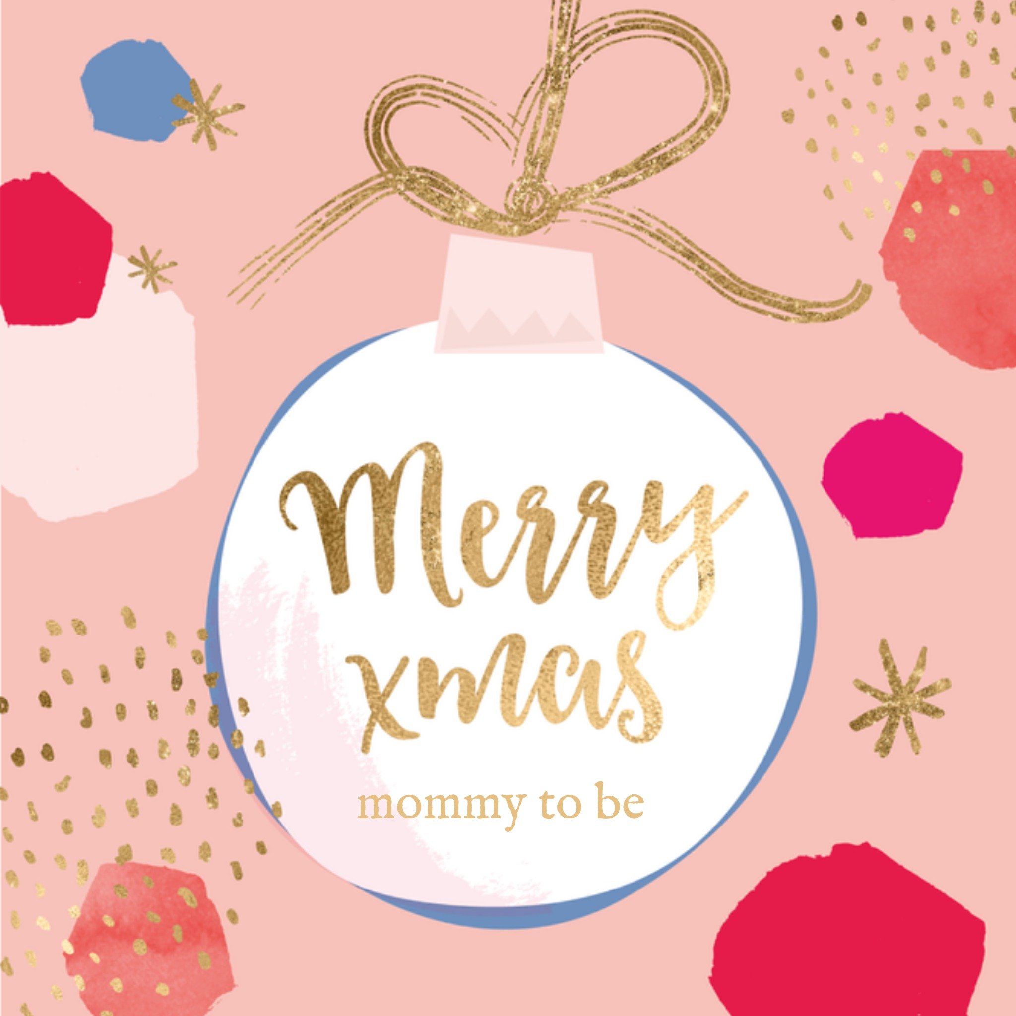 Greetz Kerstkaart mommy to be Vierkant