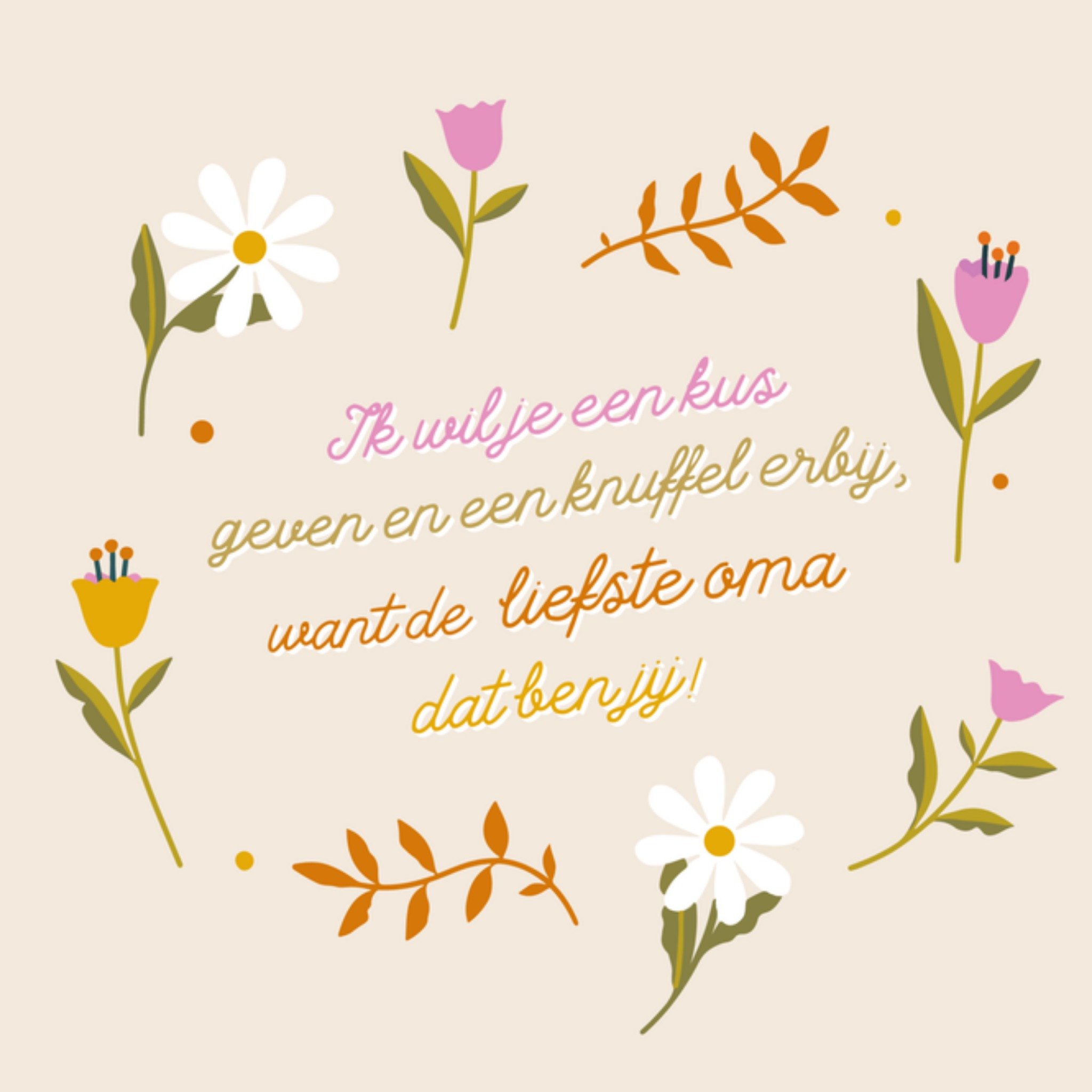 Greetz Denken aan kaart oma Vierkant