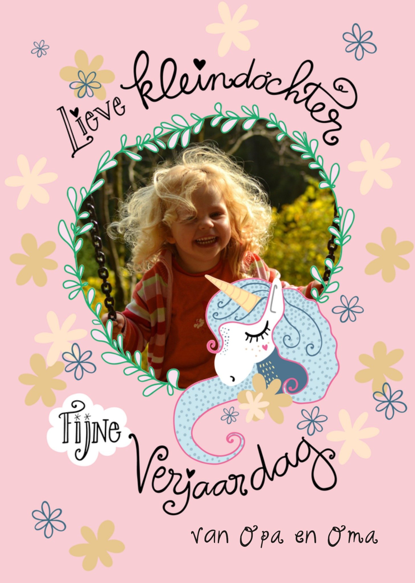 Verjaardagskaart Kleindochter Eenhorn Kaart Funny Side Up