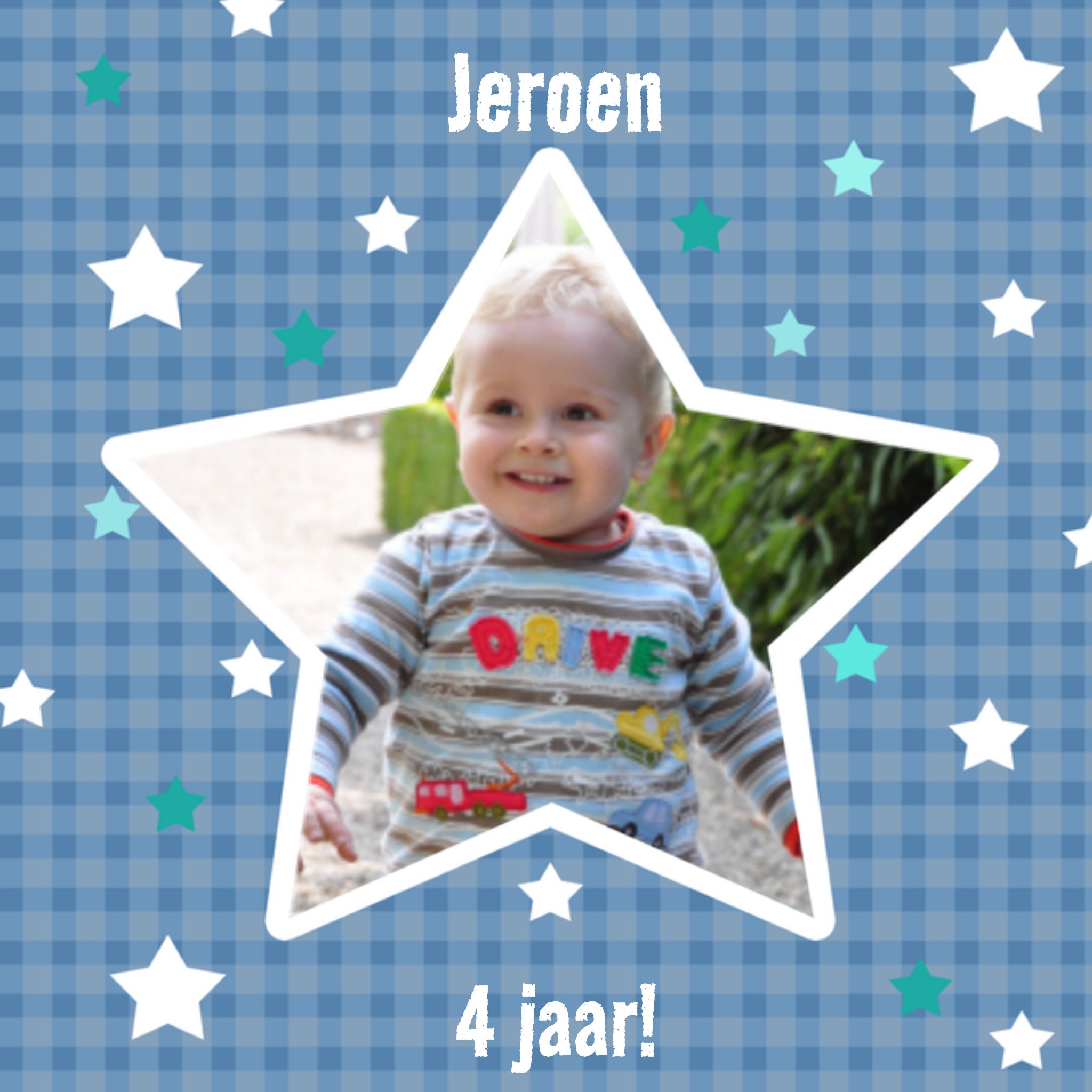 Greetz Felicitatiekaart foto in ster Vierkant