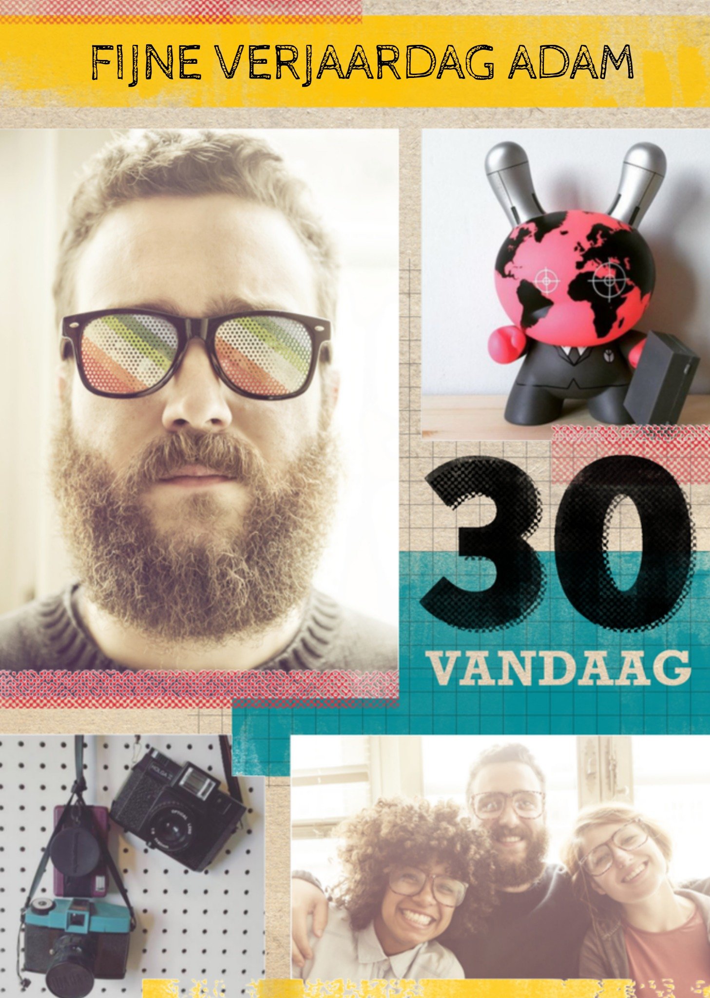 Greetz Verjaardag Man Fotocollage Standard Card
