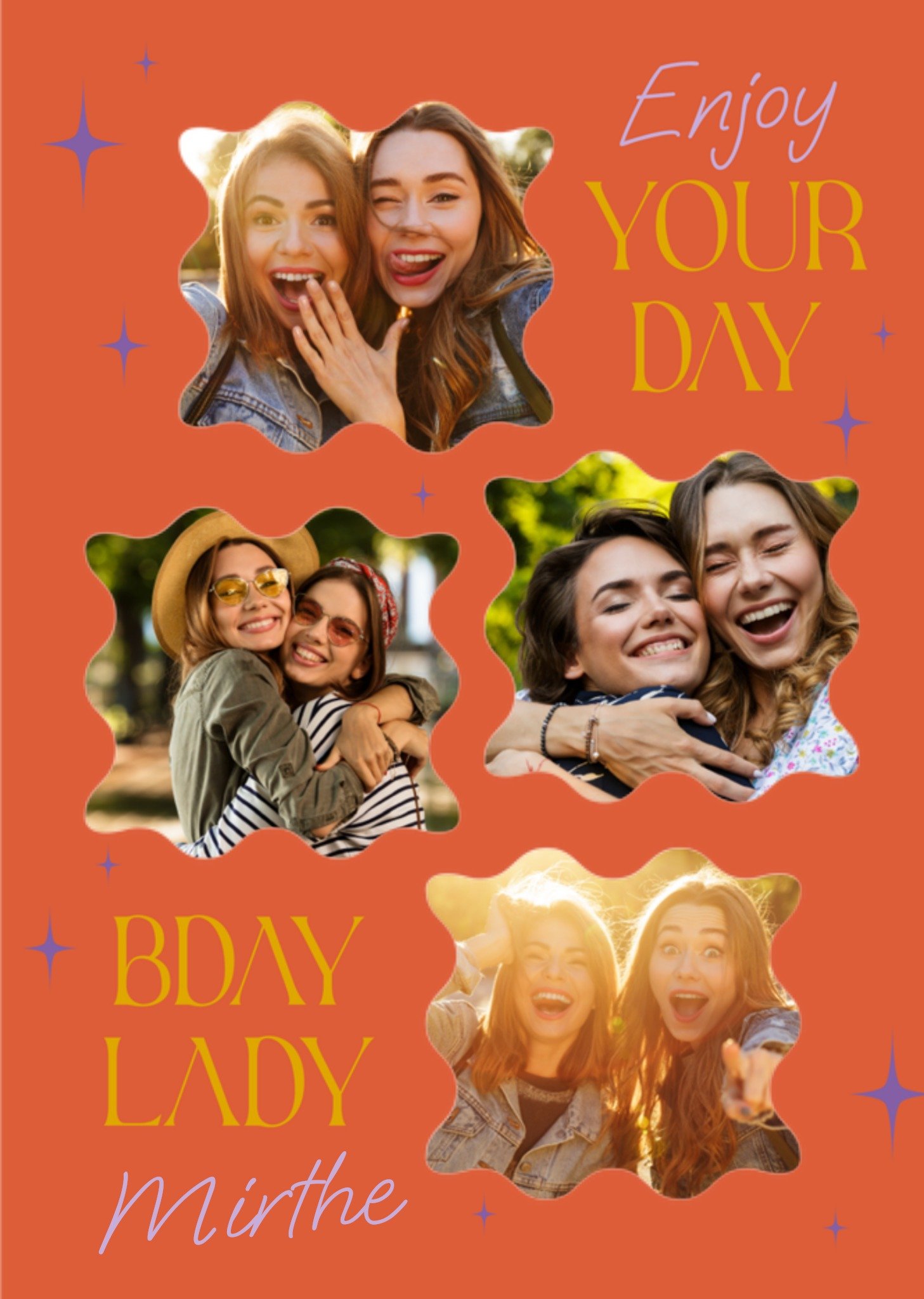 Verjaardagskaart Met fotos Bday Lady Kaart Greetz