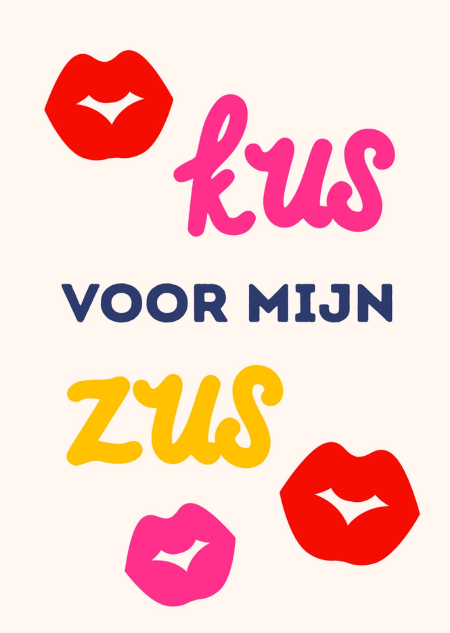 Denken aan kaart kus voor mijn zus Greetz