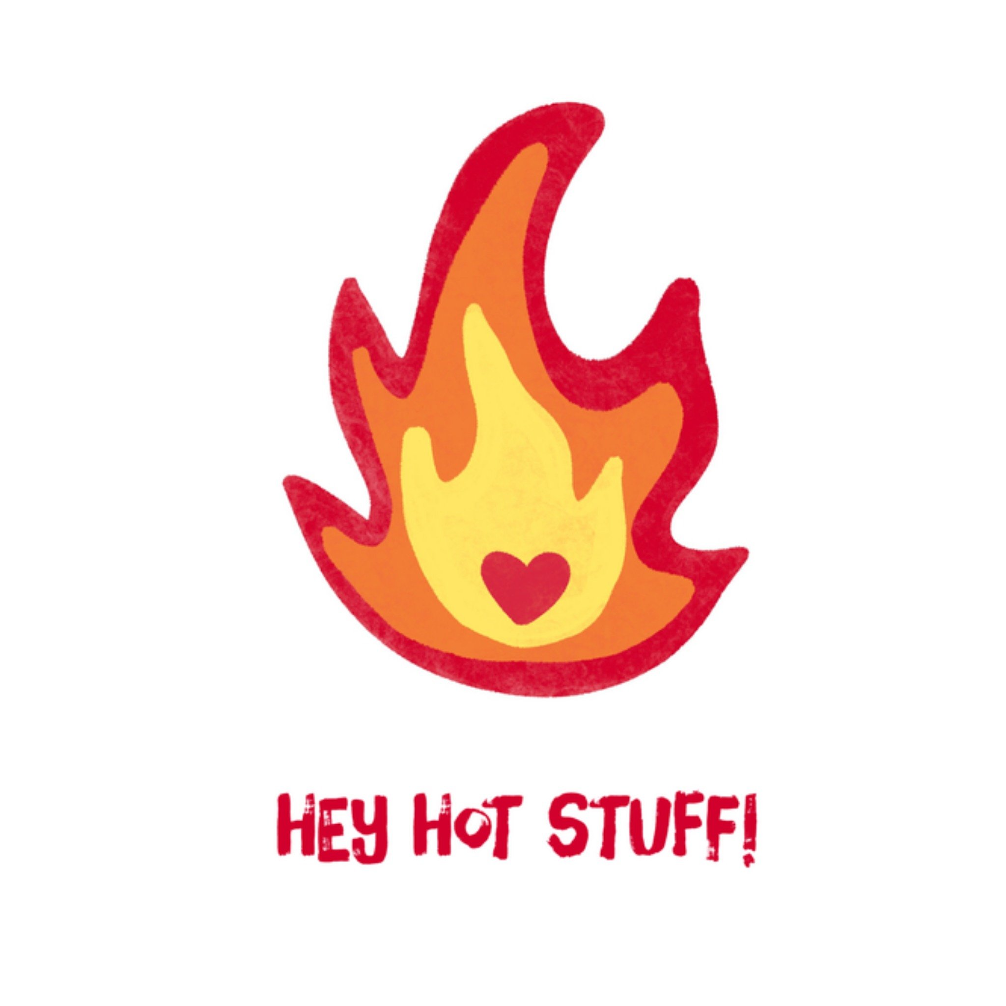 Greetz Valentijnskaart vlam hot stuff Vierkant
