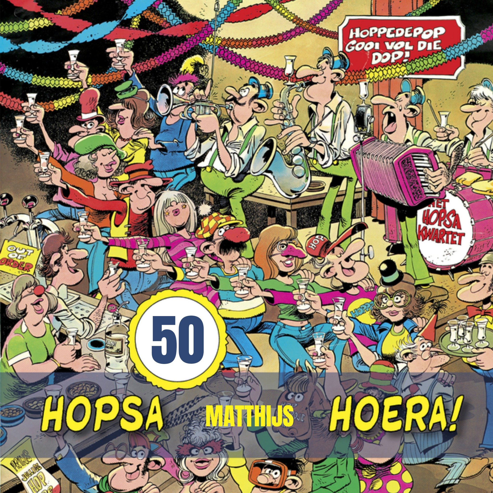 50 jaar, hoera! Vierkante Kaart Jan van Haasteren