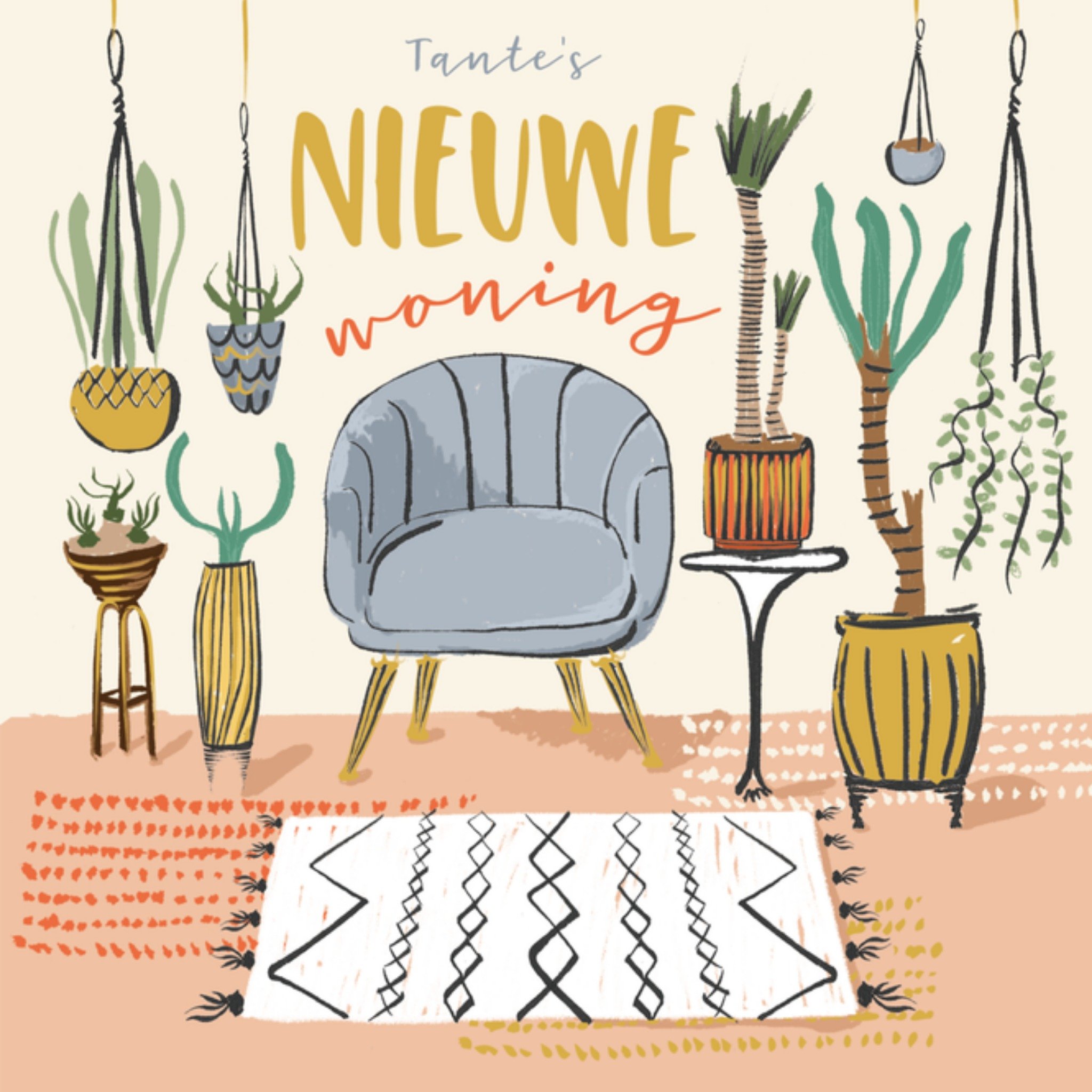 Nieuwe woning huis tante Vierkante Kaart Paperclip