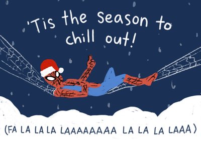 Spiderman | Kerstkaart | Chill out