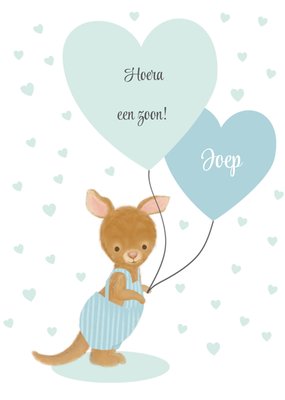 Tsjip | Geboortekaart | kangoeroe | met naam