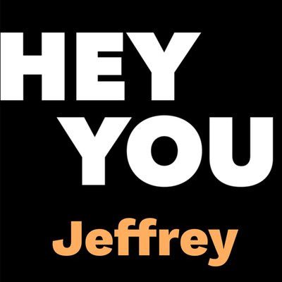 Hey You Zwarte Achtergrond Typografisch Kaart