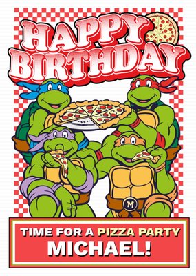 Teenage Mutant Ninja Turtles | Verjaardagskaart | Pizza Party