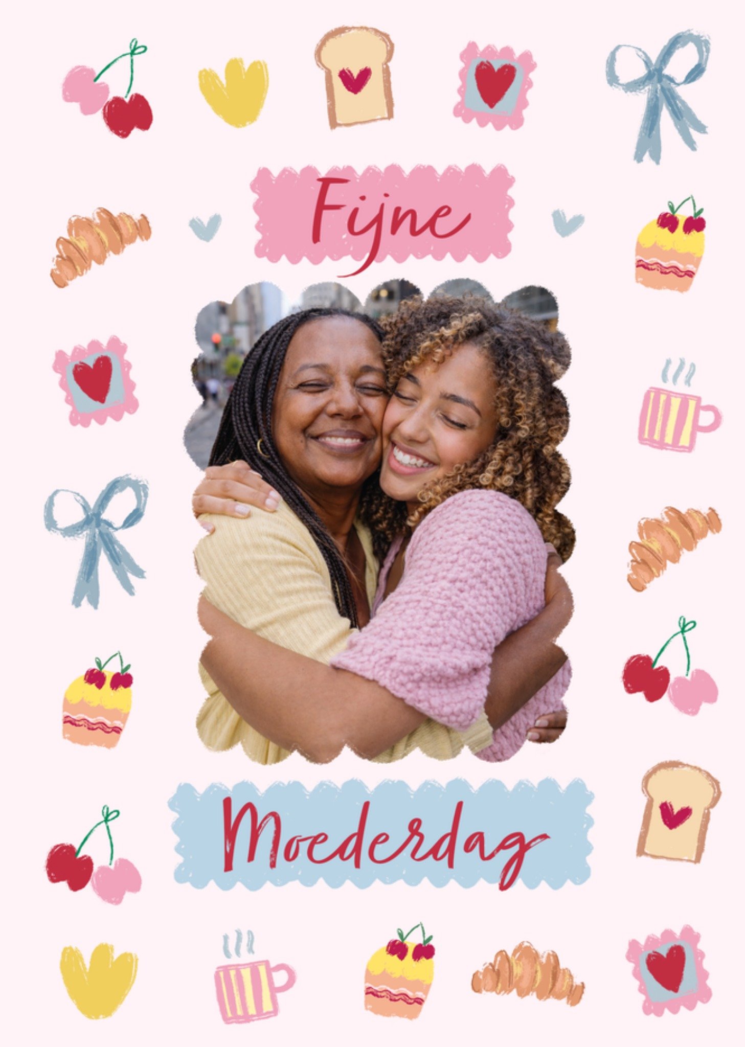 Moederdagkaart Foto Met Schattige Doodles En Tekst Fijne Moederdag Greetz