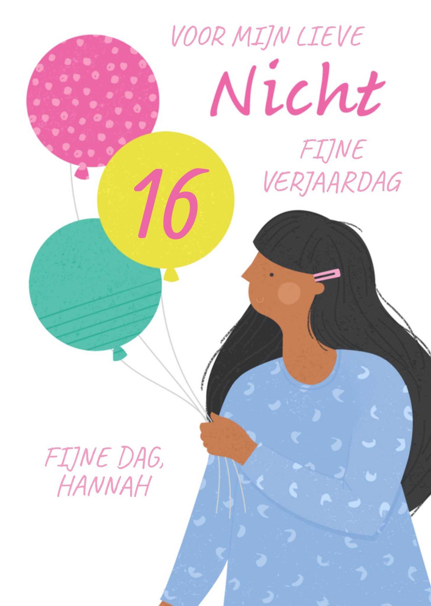 Verjaardag Nicht Illustratie Kaart Greetz