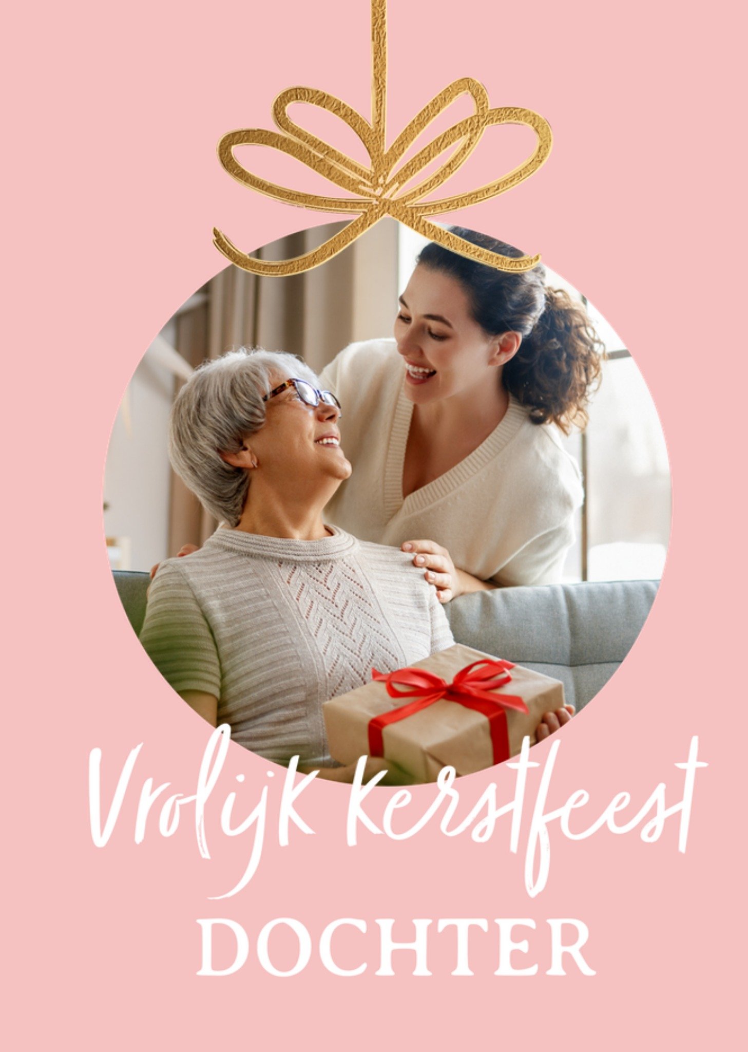 Greetz Kerstkaart Vrolijk Kerstfeest Dochter Aanpasbare Foto Standard Card