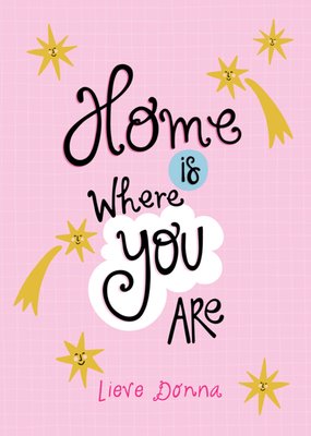 Home Is Where You Are Geïllustreerd Typografisch Sterren Kaart