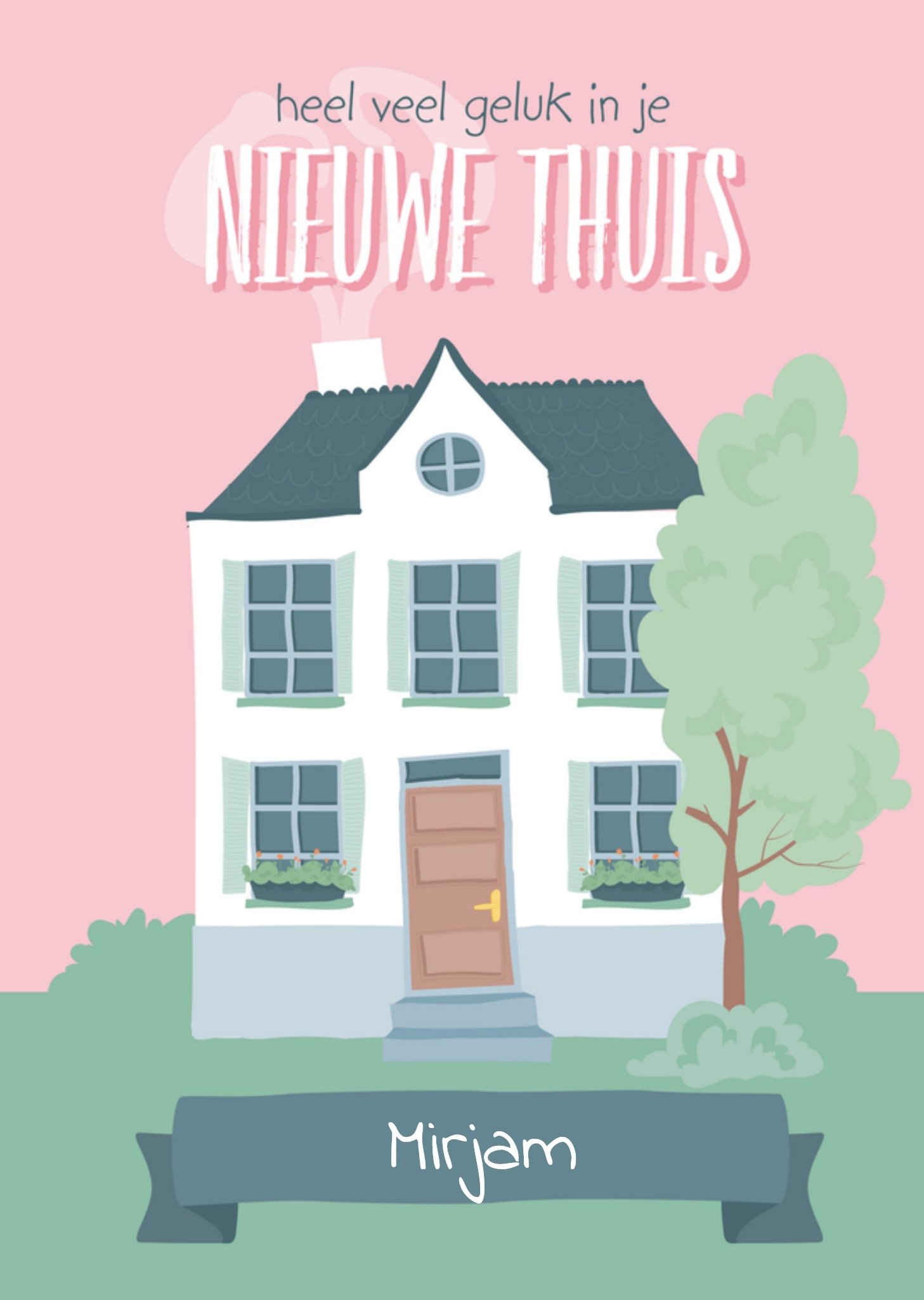 Nieuwe woning kaart met naam Kaart Tante Kaartje
