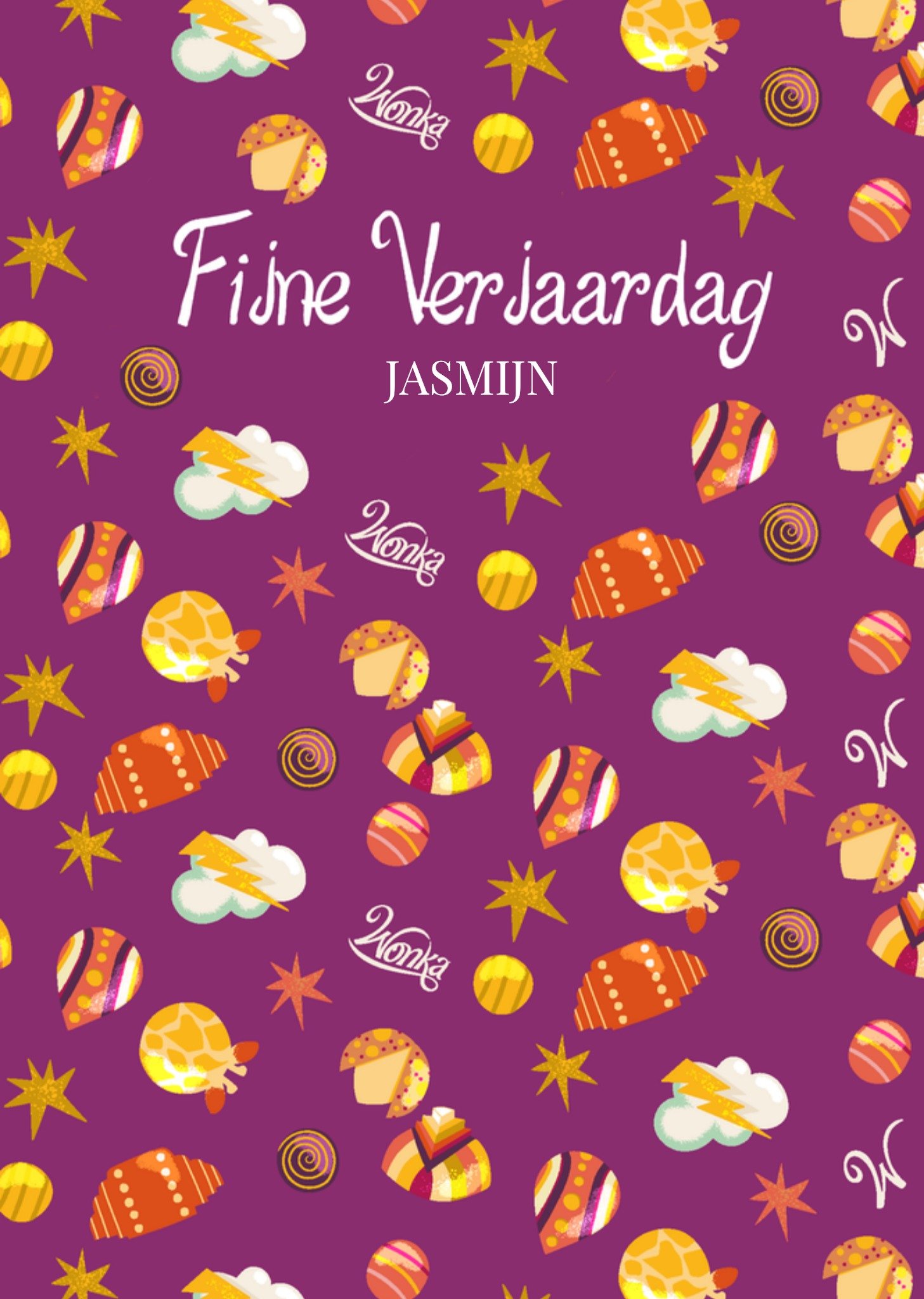 Verjaardagskaart Chocolade Met naam Kaart Wonka