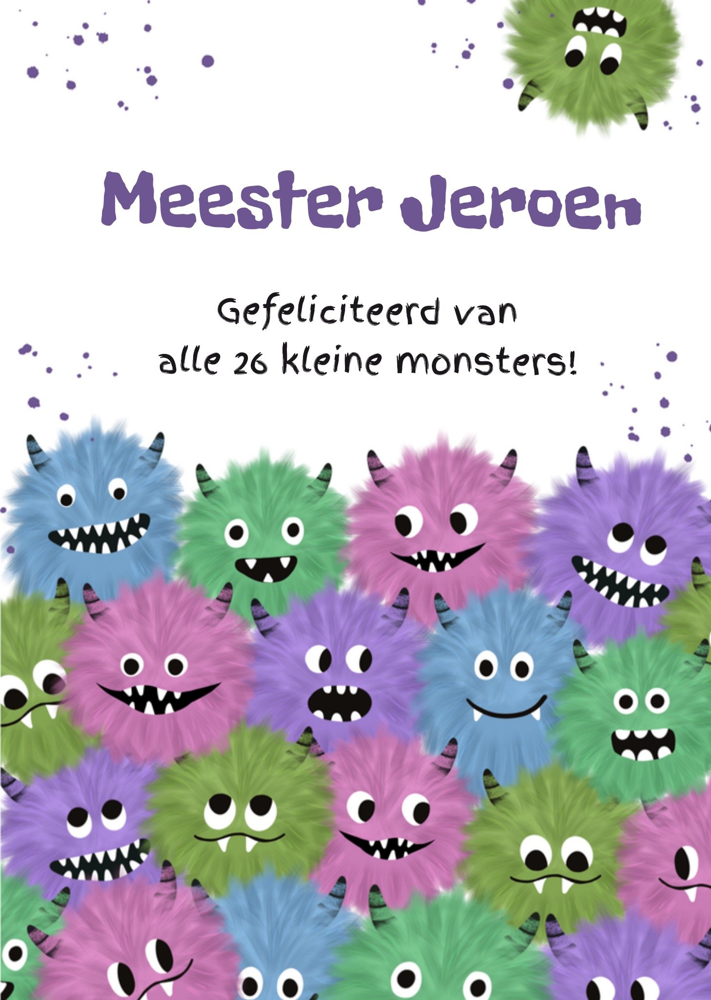 Verjaardagskaart Kleine monsters Tsjip
