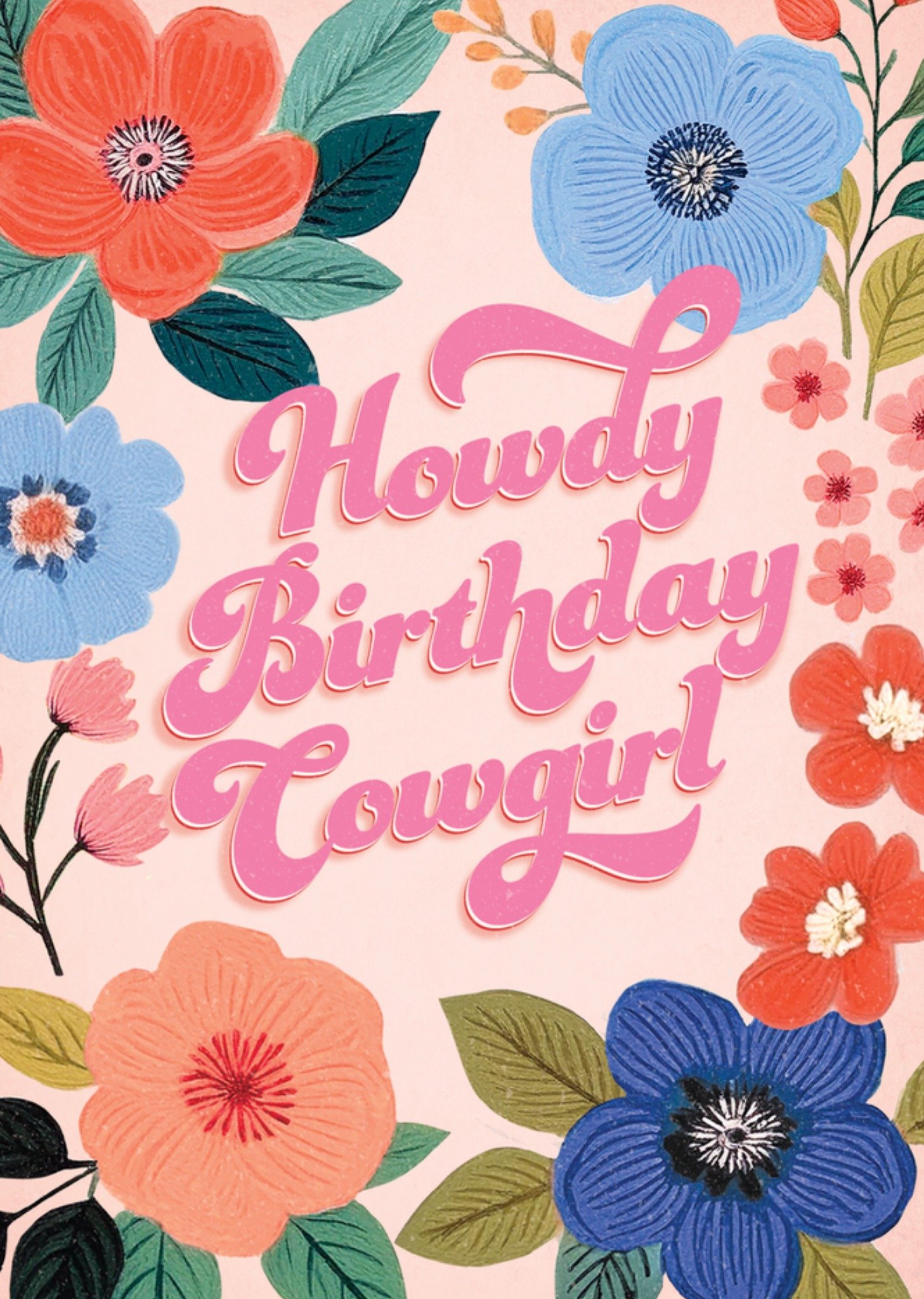 Verjaardagskaart Howdy birthday cowgirl Kaart Pigment