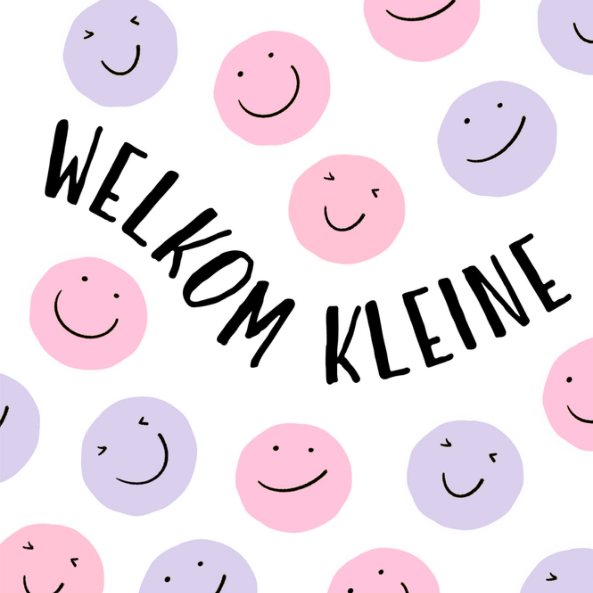Greetz Geboortekaart welkom kleine meisje Vierkant
