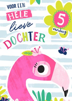 Greetz | Verjaardagskaart | flamingo met leeftijd