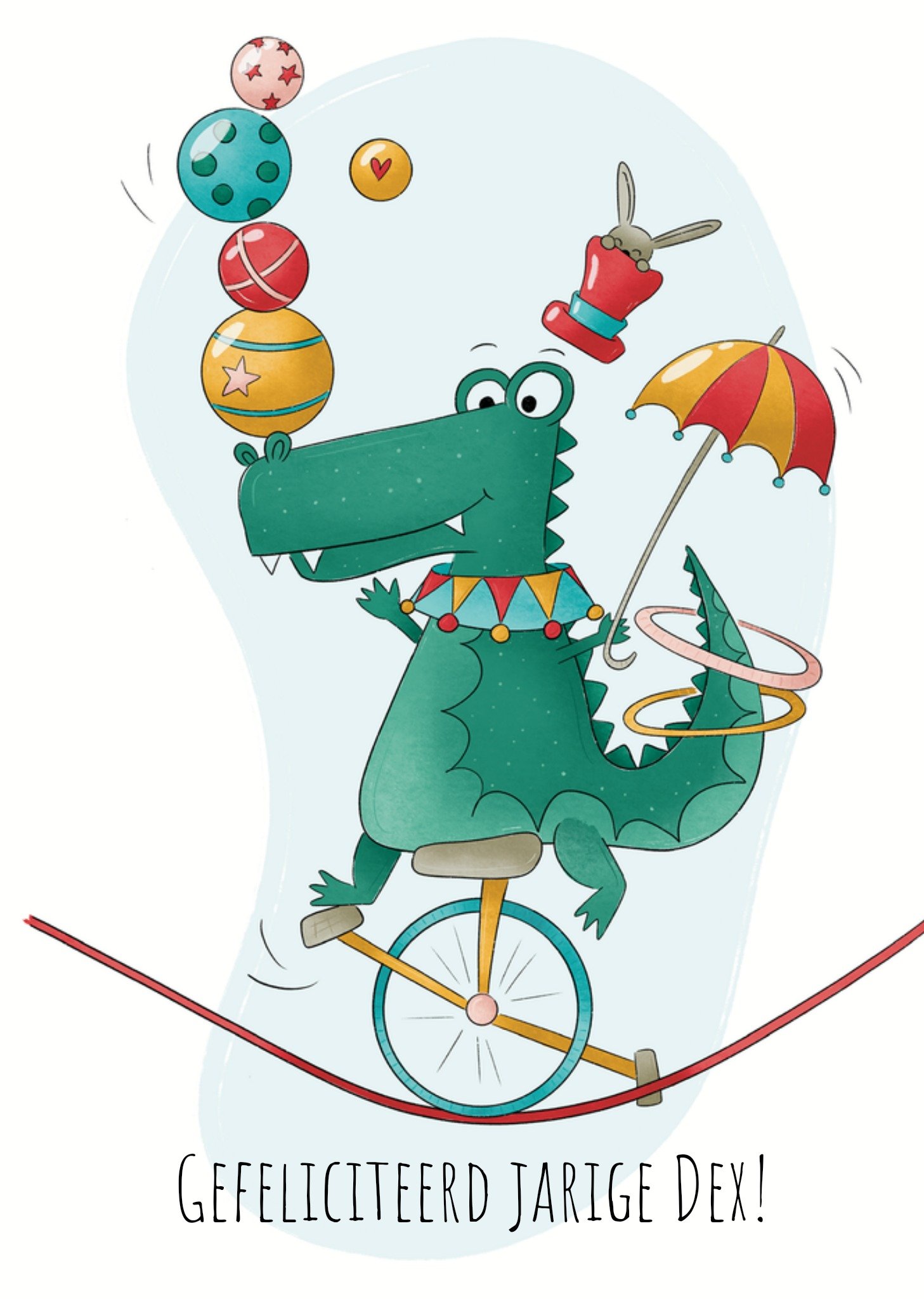 Studio Fred Verjaardagskaart Gefeliciteerd jarige Aanpasbare tekst Kaart Studio Fred Illustraties