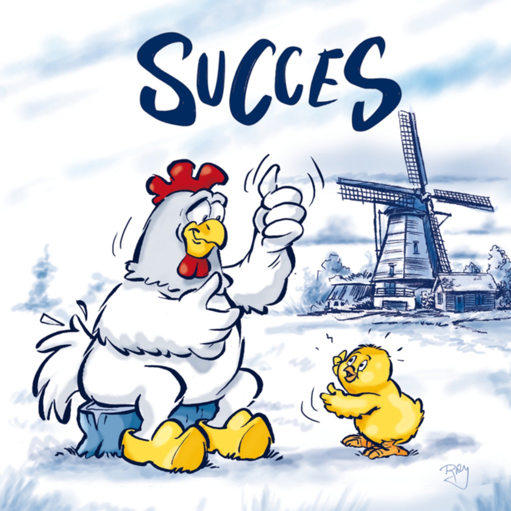 Succeskaart Kleindochter Vierkante Kaart Old Dutch