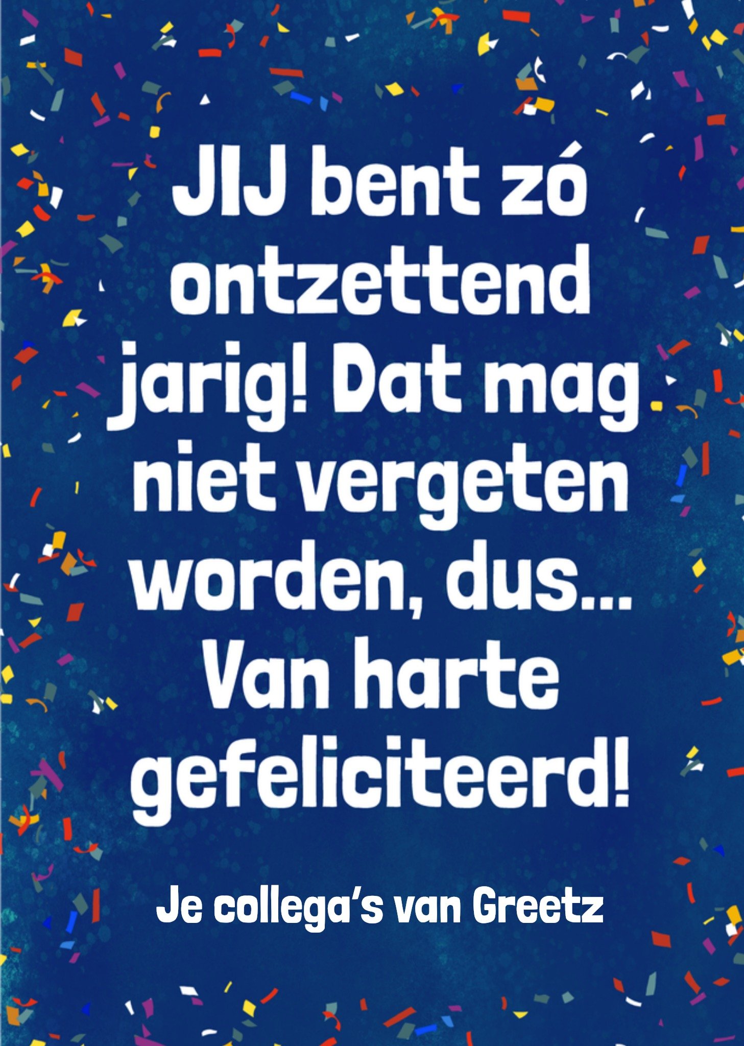 Greetz Verjaardagskaart Confetti Standard Card