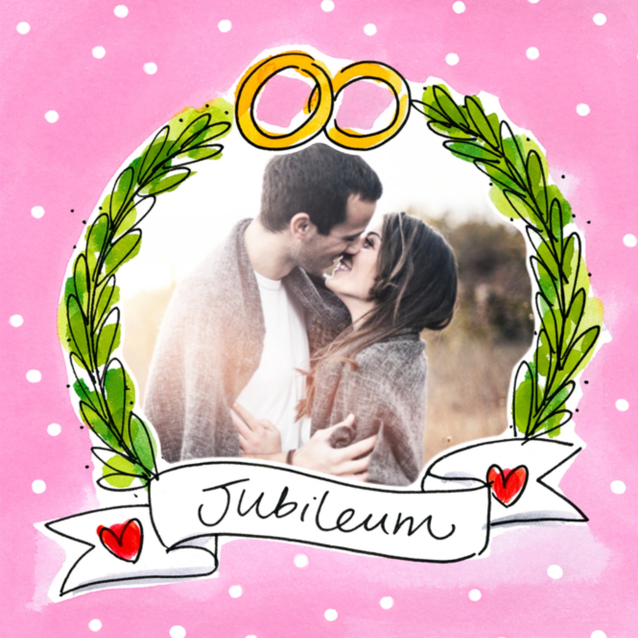 Huwelijksjubileum Illustratie Vierkante Kaart Blond Amsterdam