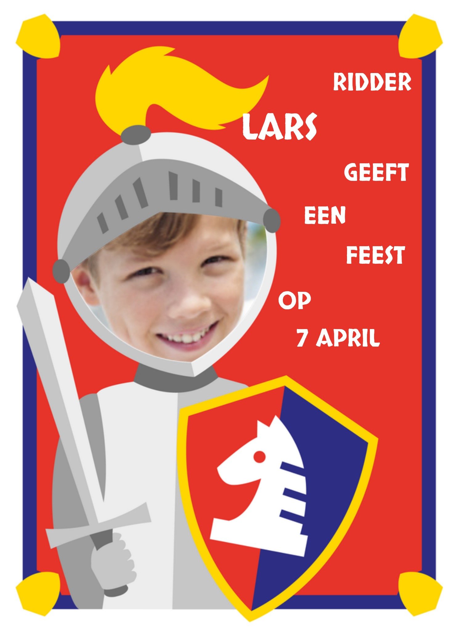 Ridderfeest met eigen foto Kaart Greetz