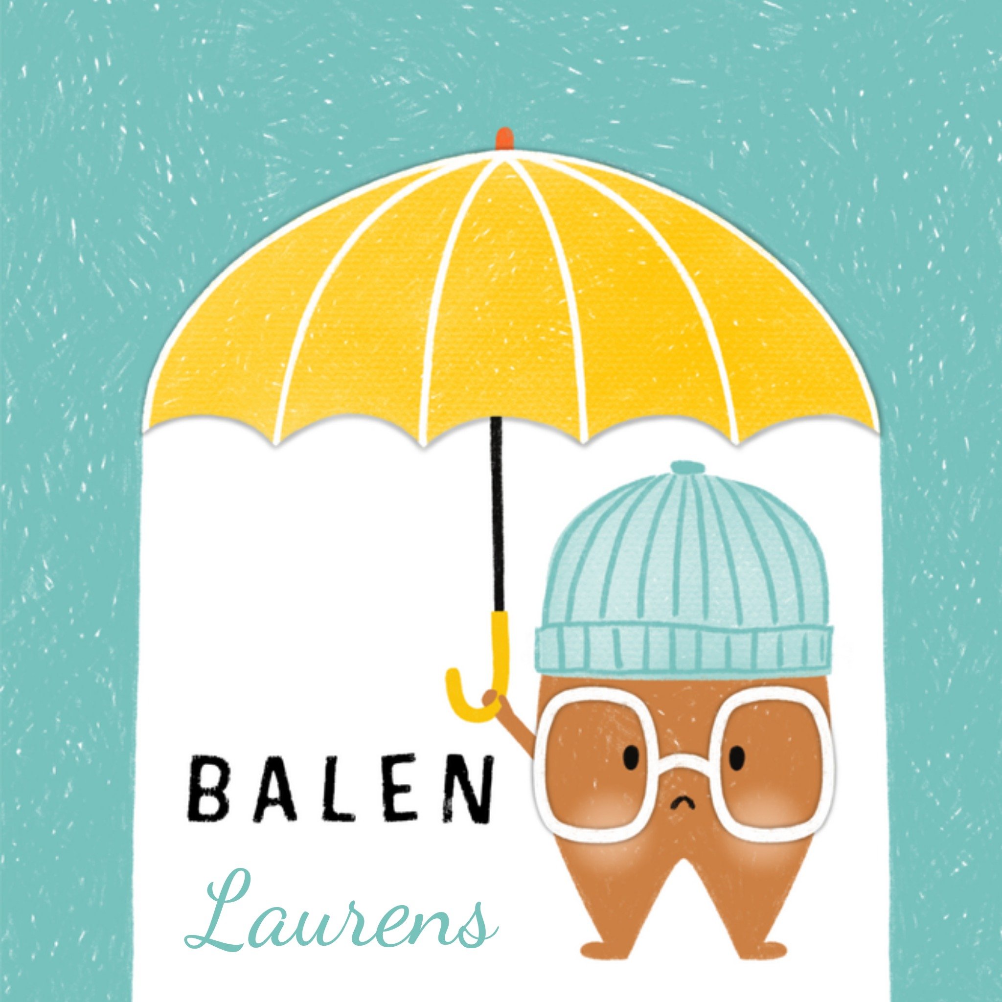 Gezakt kaart met naam Vierkante Kaart Marieke Witke