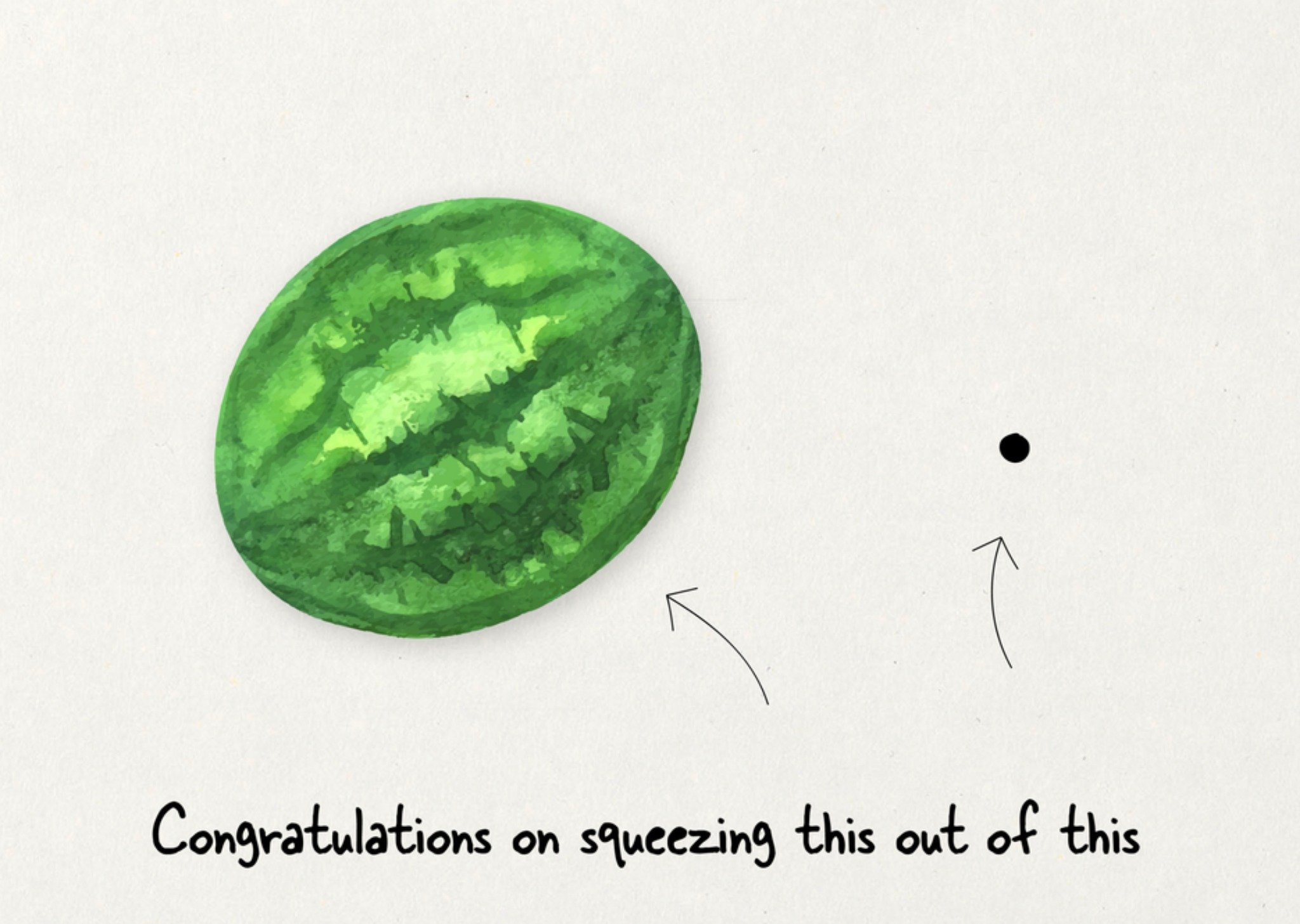 Geboortekaart watermeloen grappig Greetz