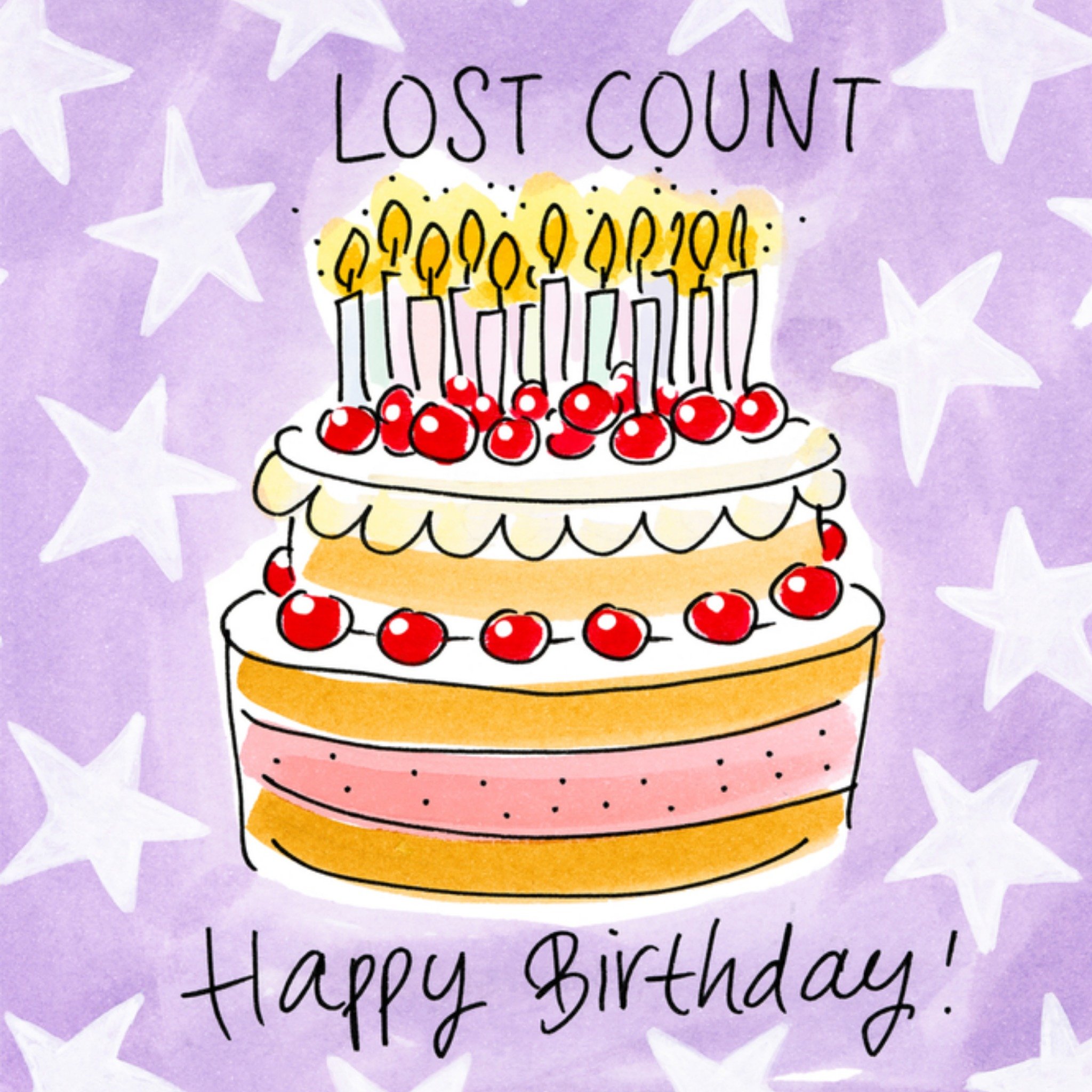 Verjaardag Vrolijk Taart Vierkante Kaart Blond Amsterdam