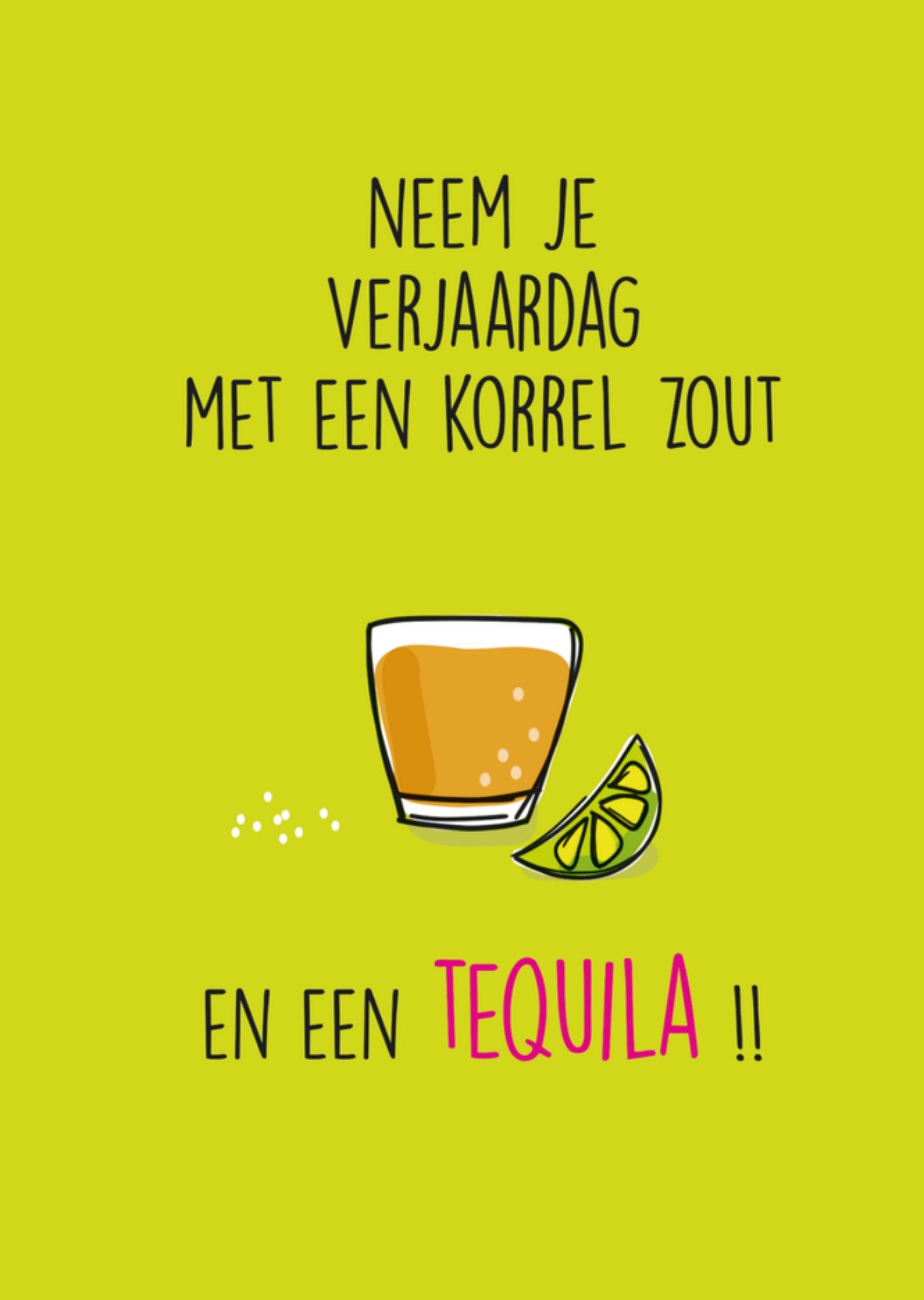 Verjaardagskaart tequila Paperclip