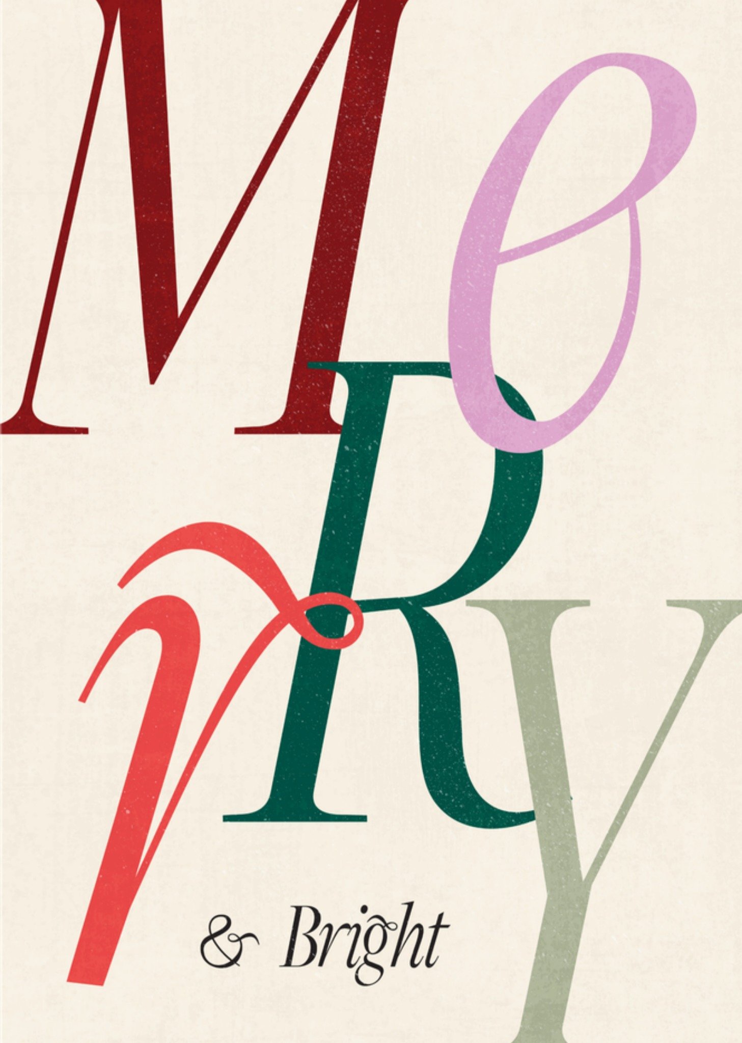 Kerstkaart Merry and Bright Melolelo