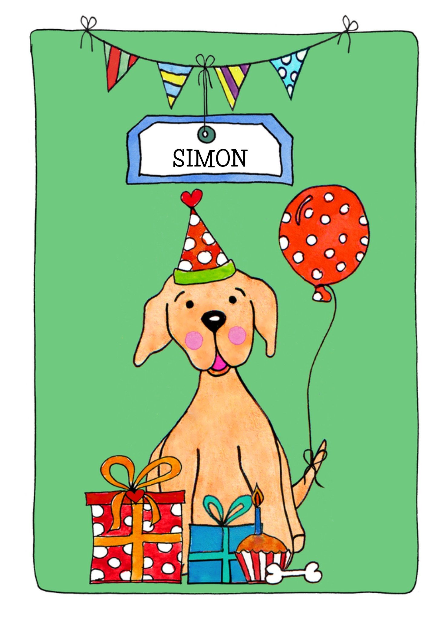 Verjaardagskaart Feest Hond Kaart Sandysign