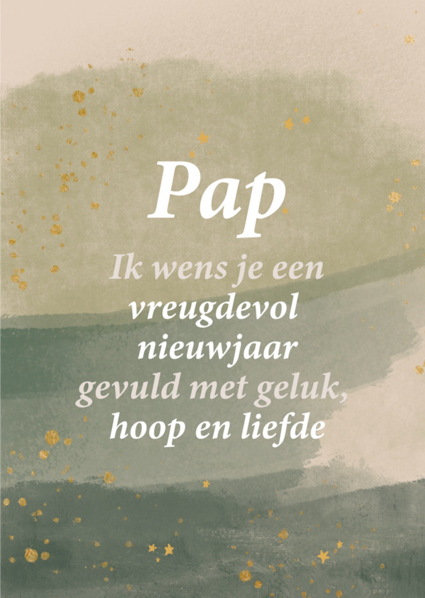 Nieuwjaarskaart Pap Geluk, hoop en liefde Kaart Greetz