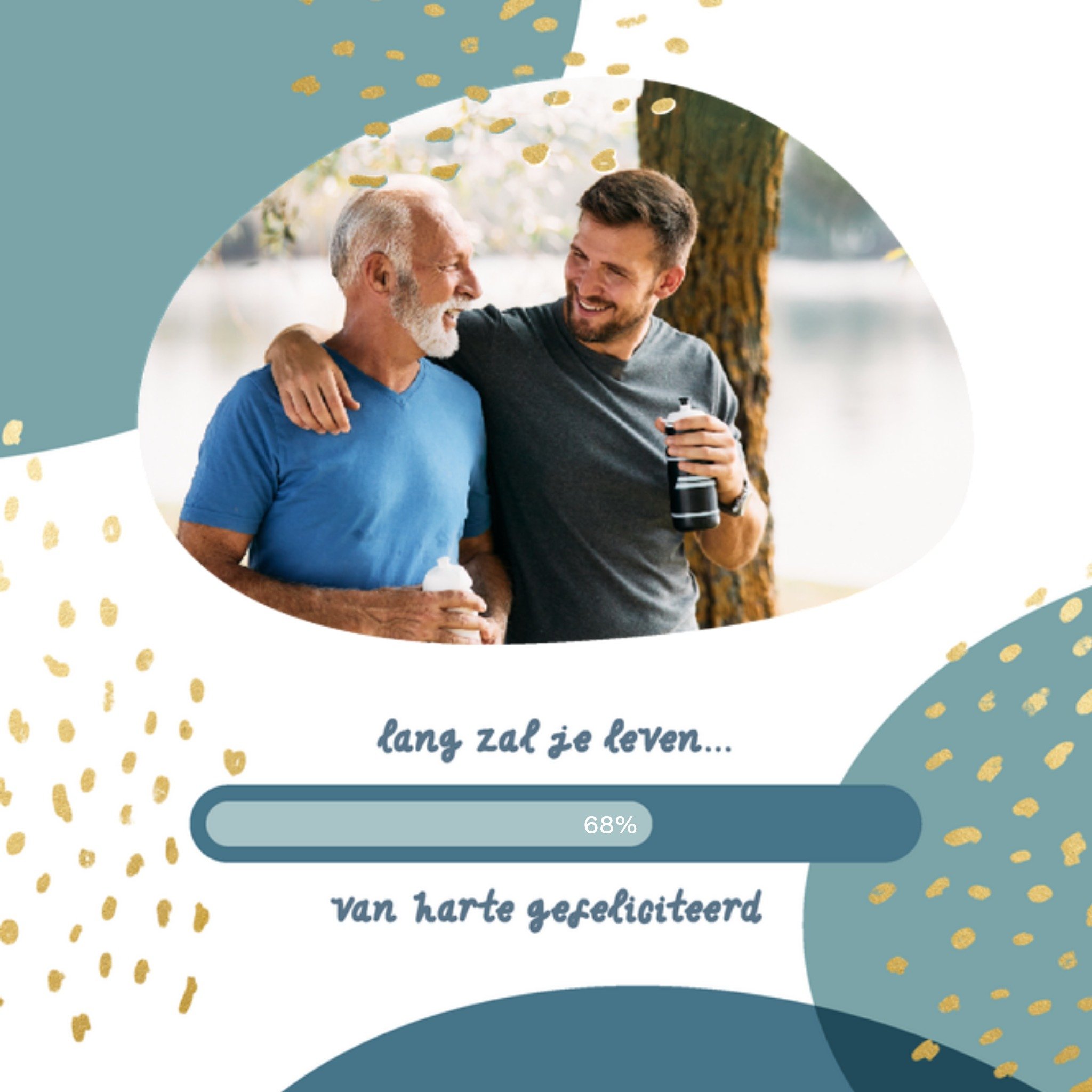 Greetz Verjaardagskaart Lang zal je leven Met foto Vierkant